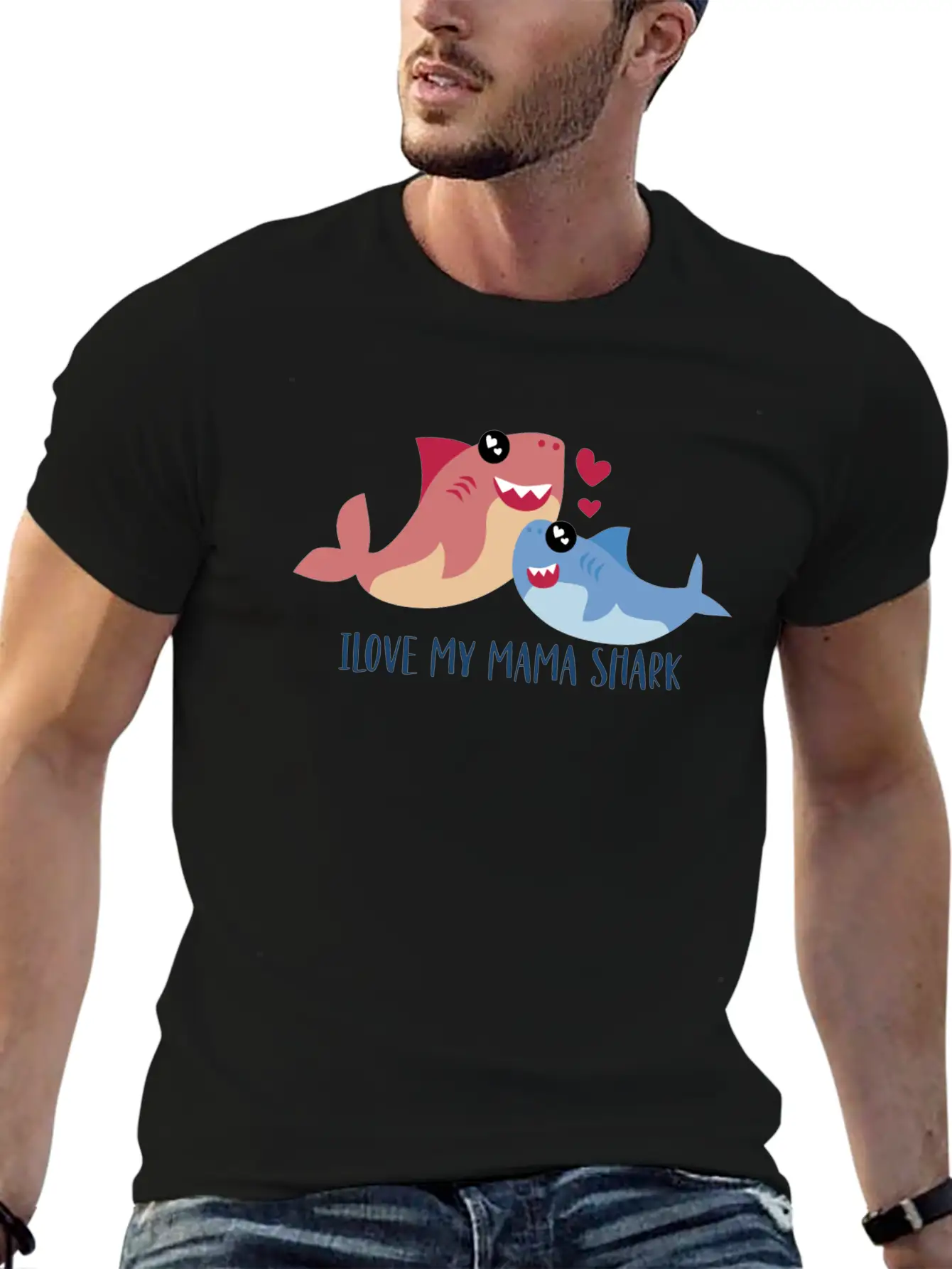 I Love My Mama Shark, Mama Shark, Shark Family Unisex Casual T-Shirt – Clean Design For Daily Comfort