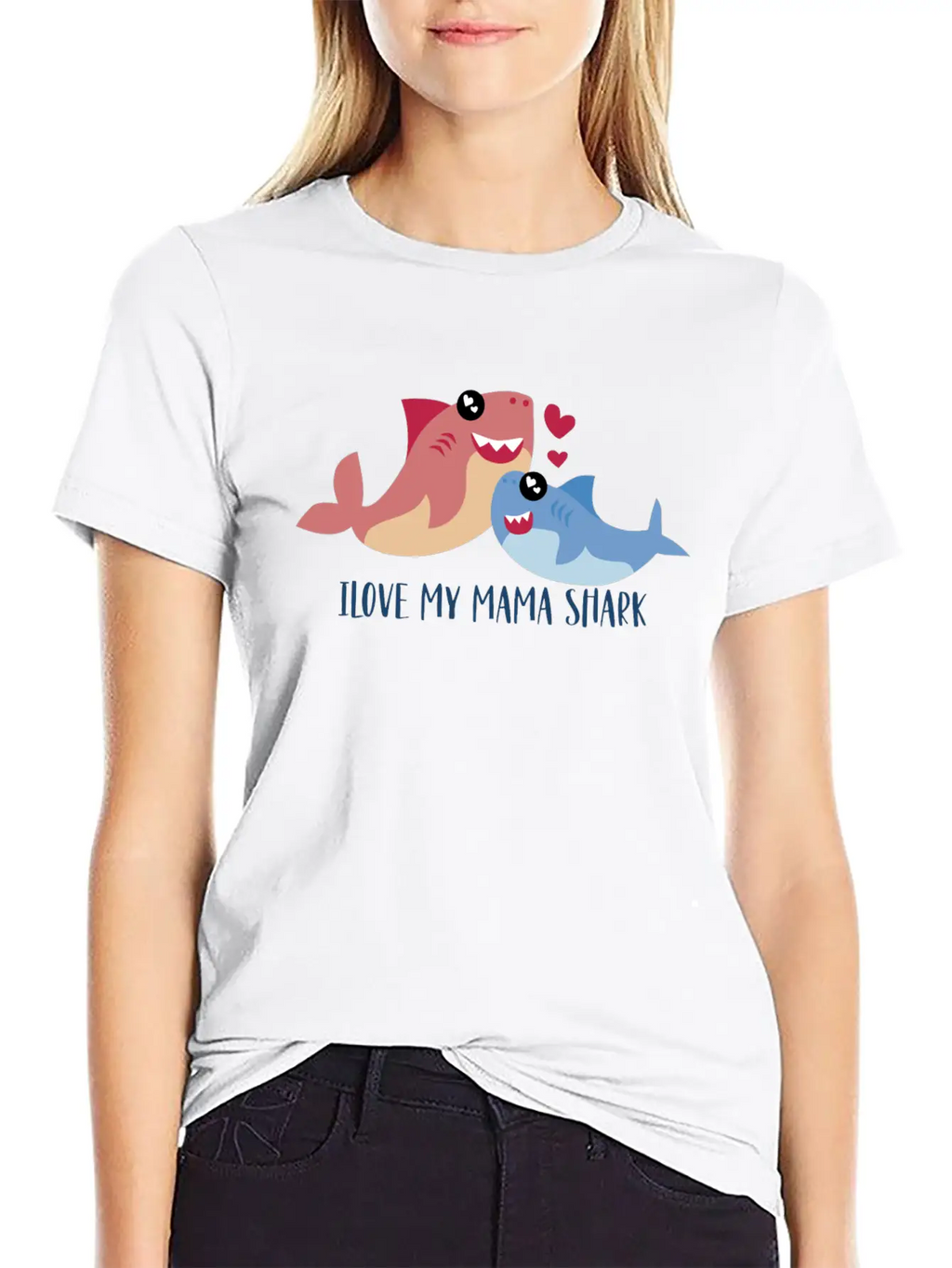 I Love My Mama Shark, Mama Shark, Shark Family Unisex Casual T-Shirt – Clean Design For Daily Comfort