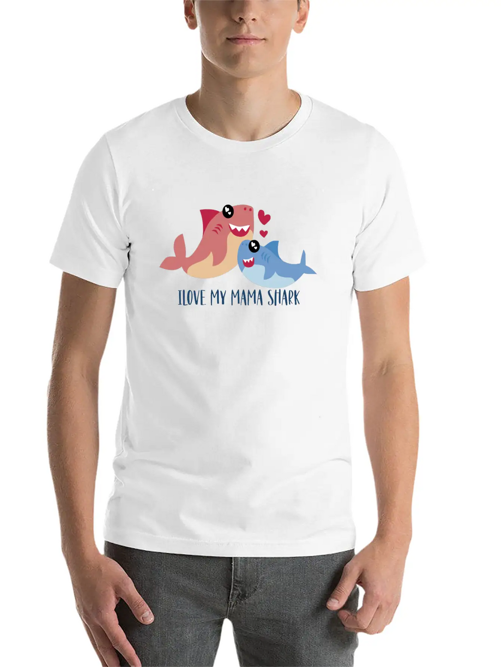 I Love My Mama Shark, Mama Shark, Shark Family Unisex Casual T-Shirt – Clean Design For Daily Comfort