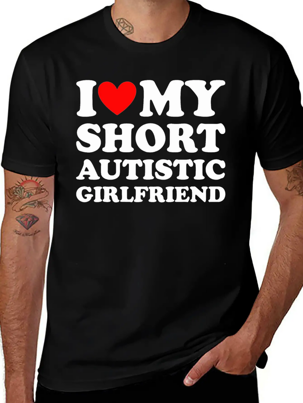 I Love My Short Autistic Girlfriend Breathable Soft Cotton T-Shirt – Timeless Casual Look