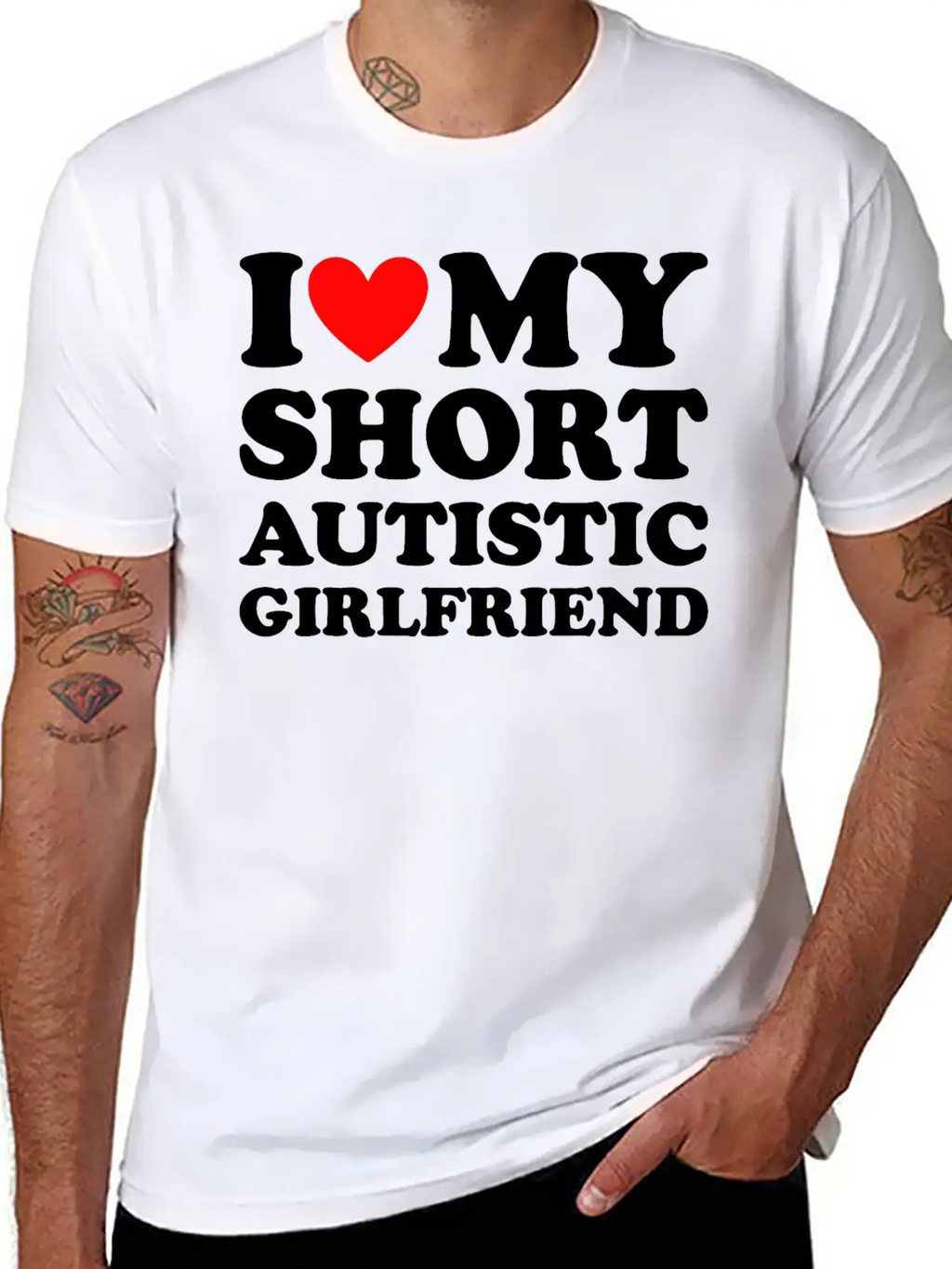I Love My Short Autistic Girlfriend Breathable Soft Cotton T-Shirt – Timeless Casual Look