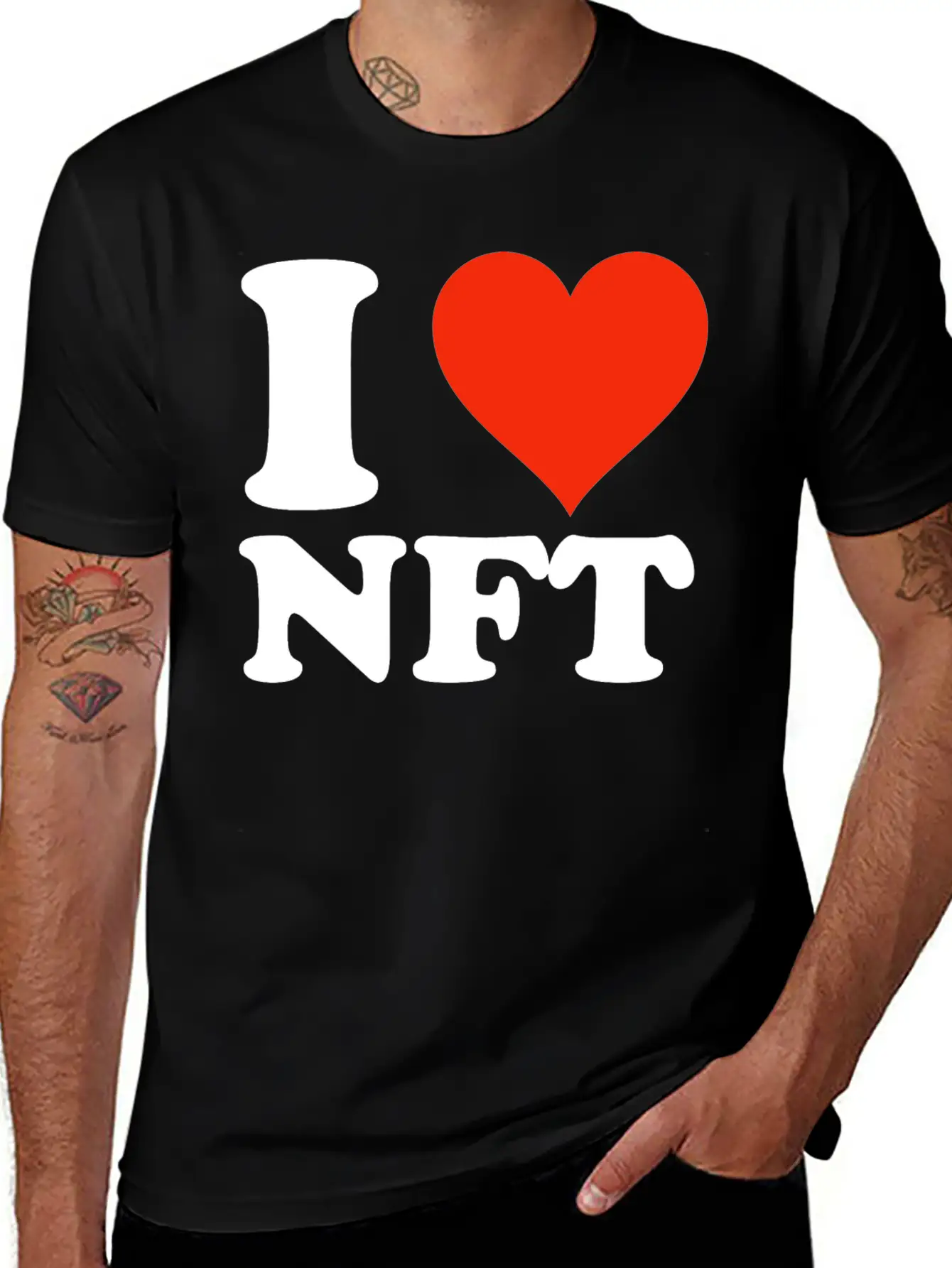 I Love NFT - Krypto Non-Fungible Token Crypto Art Unisex Casual T-Shirt – Clean Design For Daily Comfort