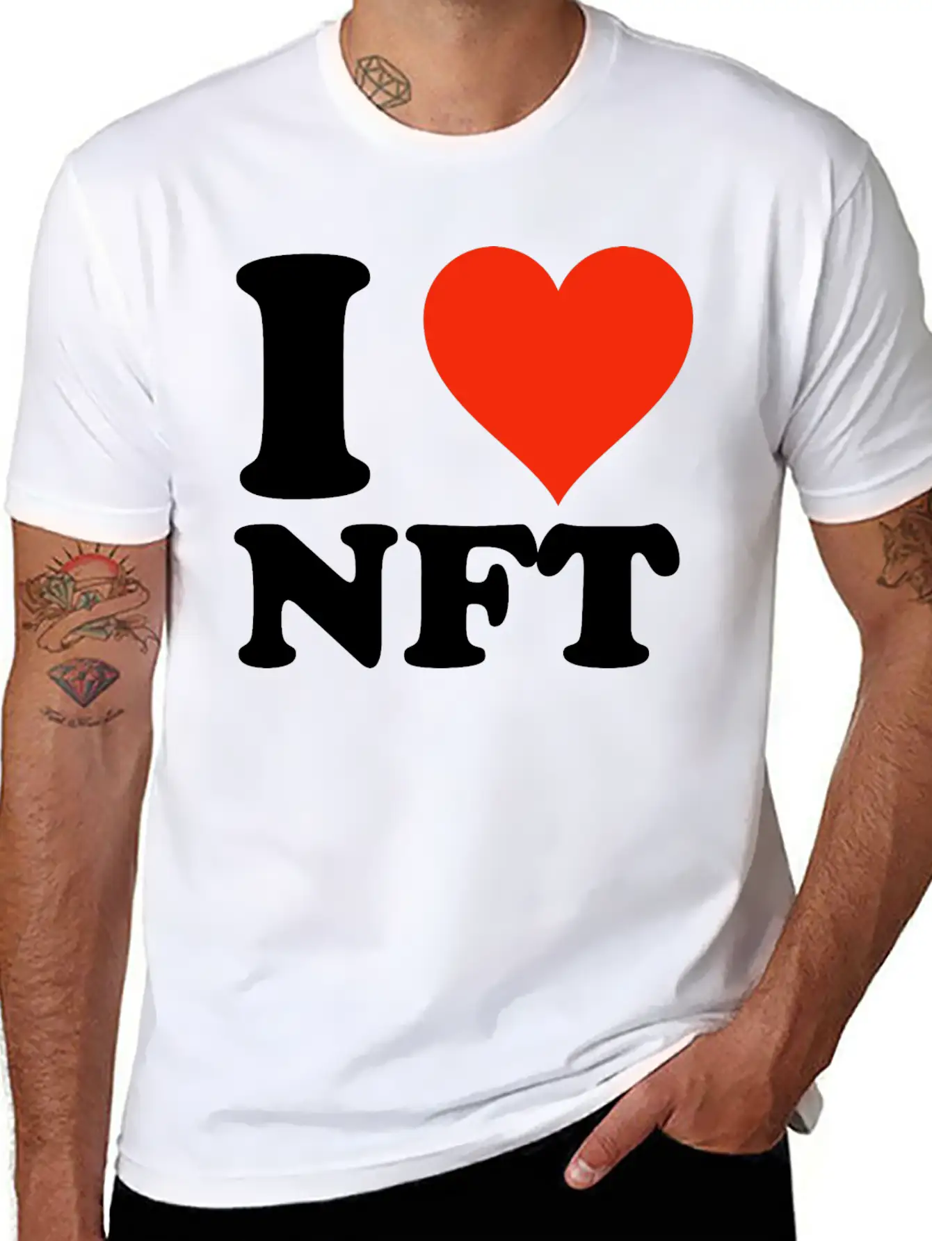 I Love NFT - Krypto Non-Fungible Token Crypto Art Unisex Casual T-Shirt – Clean Design For Daily Comfort