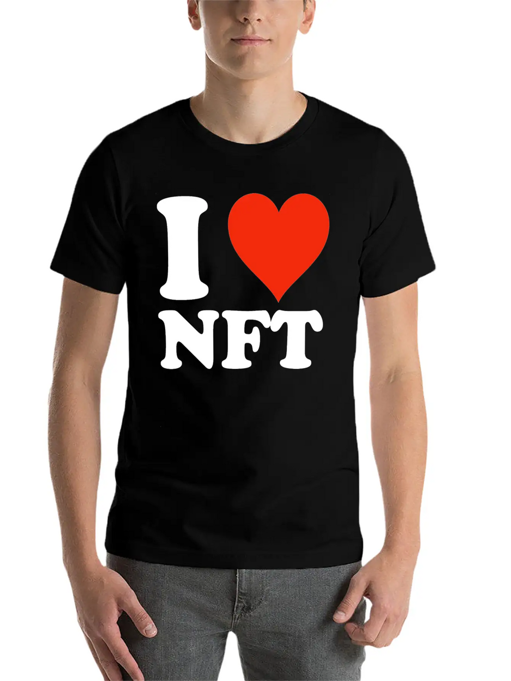 I Love NFT - Krypto Non-Fungible Token Crypto Art Unisex Casual T-Shirt – Clean Design For Daily Comfort