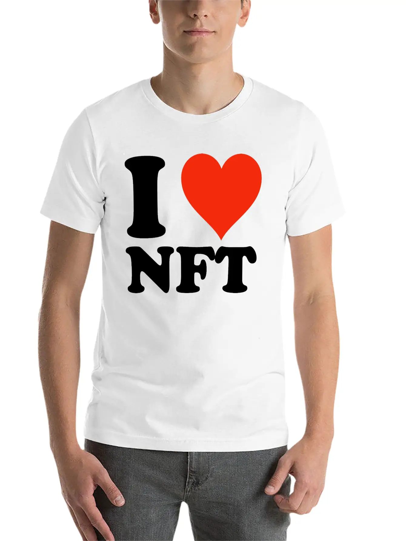 I Love NFT - Krypto Non-Fungible Token Crypto Art Unisex Casual T-Shirt – Clean Design For Daily Comfort