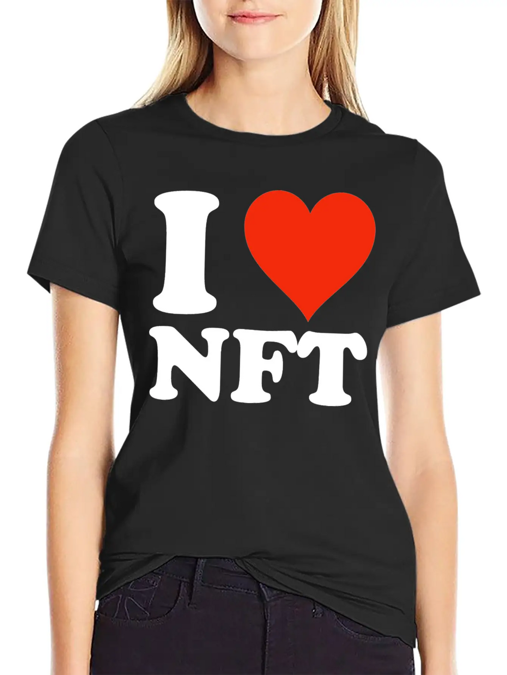 I Love NFT - Krypto Non-Fungible Token Crypto Art Unisex Casual T-Shirt – Clean Design For Daily Comfort