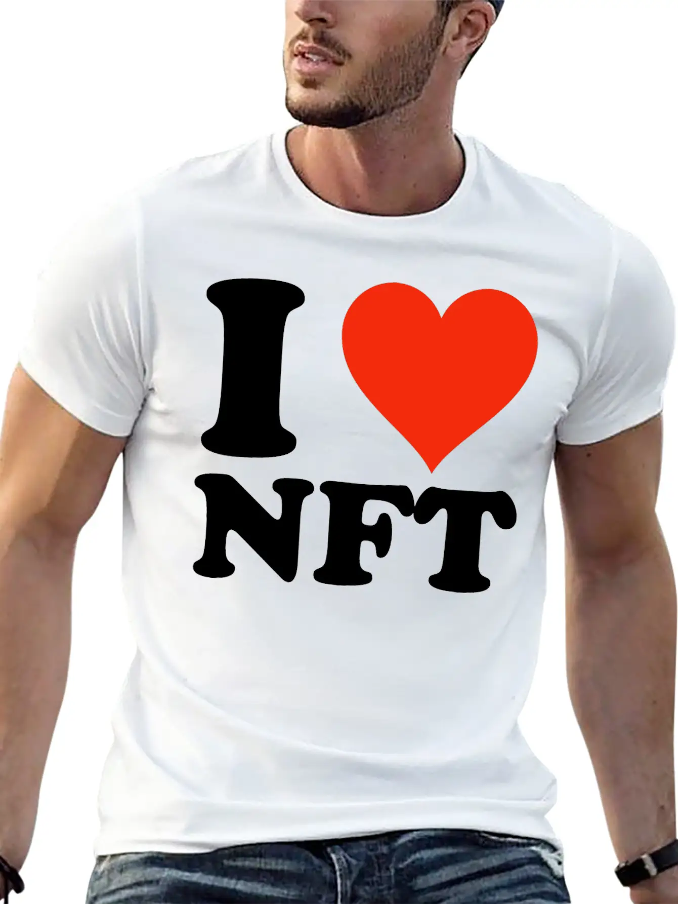 I Love NFT - Krypto Non-Fungible Token Crypto Art Unisex Casual T-Shirt – Clean Design For Daily Comfort
