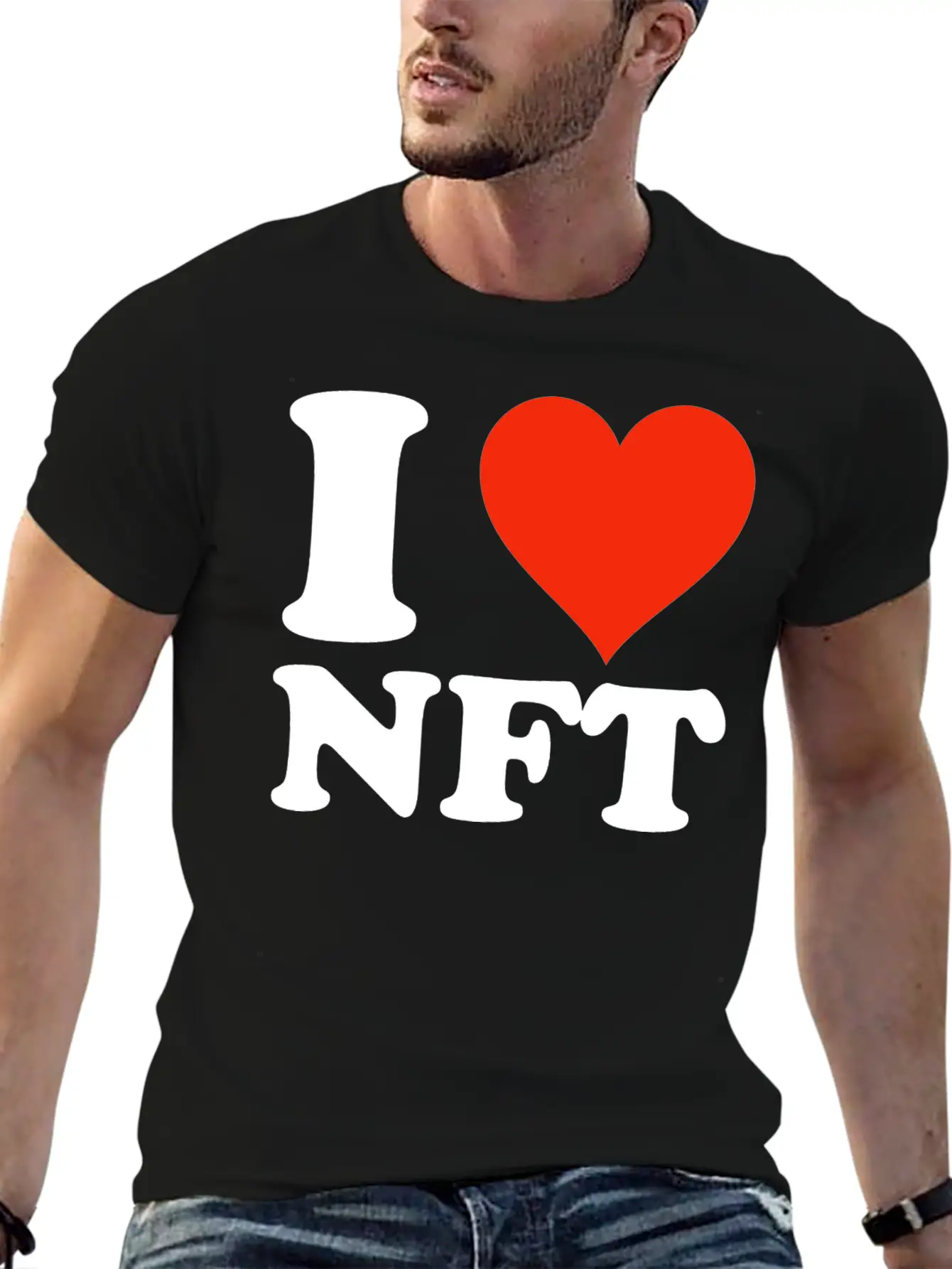 I Love NFT - Krypto Non-Fungible Token Crypto Art Unisex Casual T-Shirt – Clean Design For Daily Comfort