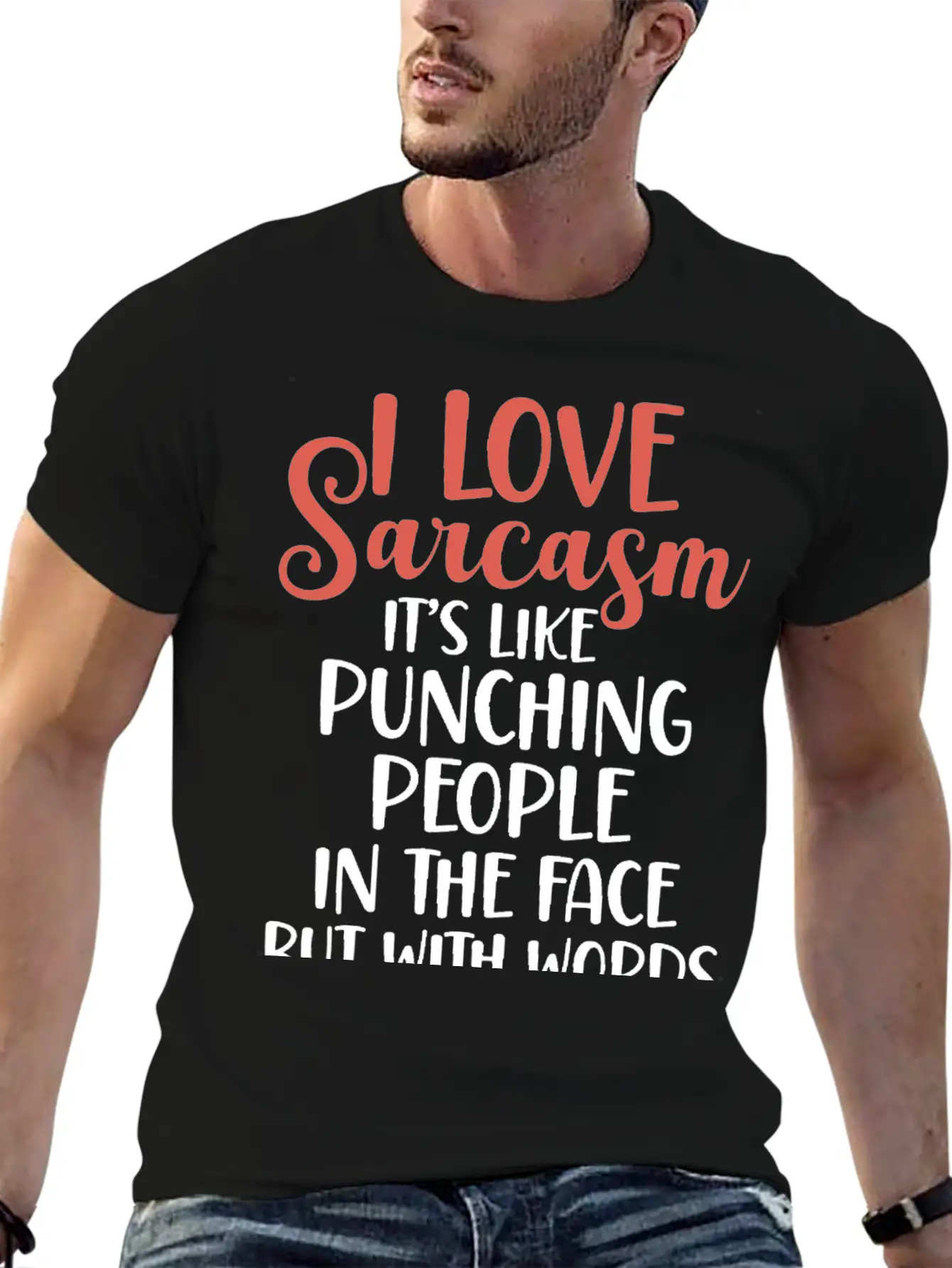 "I Love Sarcasm" Funny T-shirt Breathable Soft Cotton T-Shirt – Timeless Casual Look