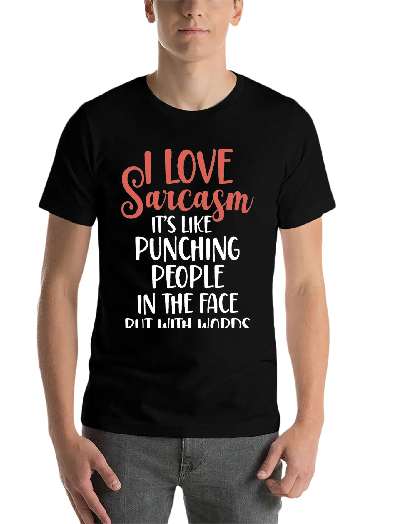 "I Love Sarcasm" Funny T-shirt Breathable Soft Cotton T-Shirt – Timeless Casual Look