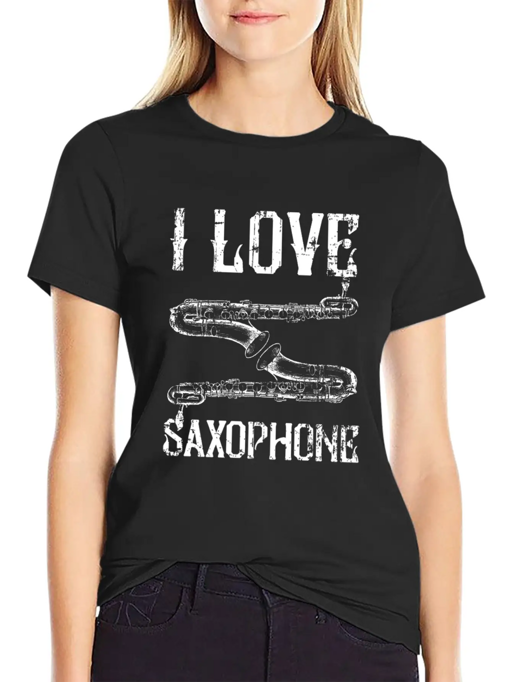 I Love Saxophone Essential Cotton Tee For Daily Outfits – Unisex Style