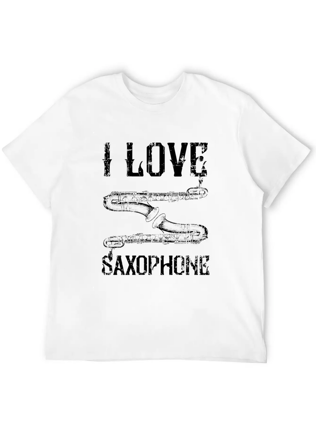 I Love Saxophone Essential Cotton Tee For Daily Outfits – Unisex Style