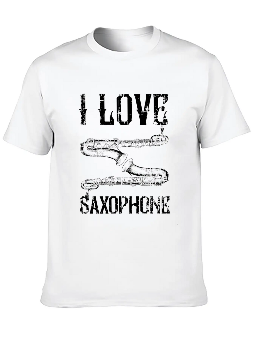 I Love Saxophone Essential Cotton Tee For Daily Outfits – Unisex Style