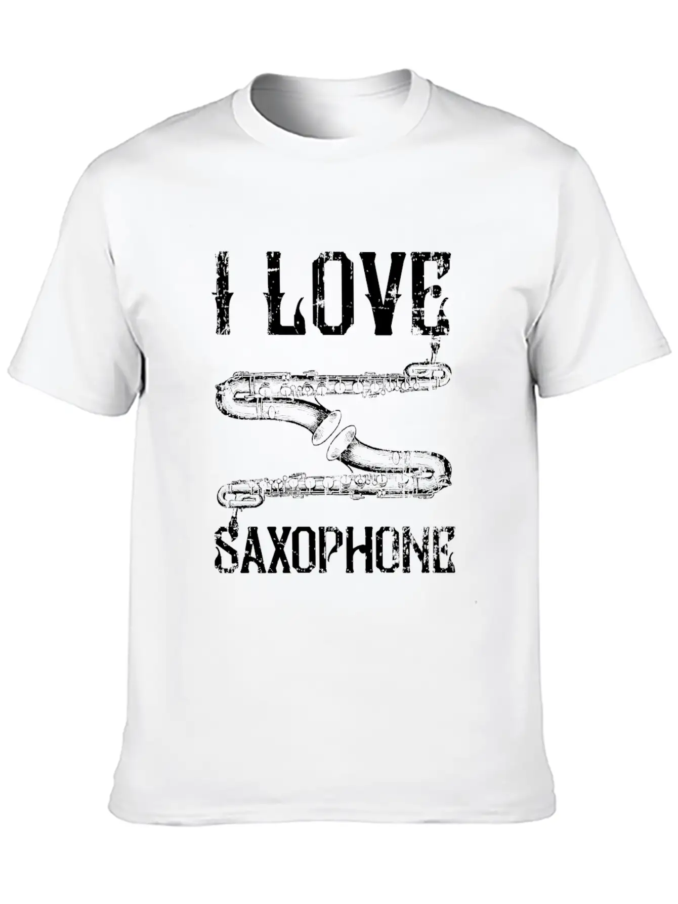 I Love Saxophone Essential Cotton Tee For Daily Outfits – Unisex Style
