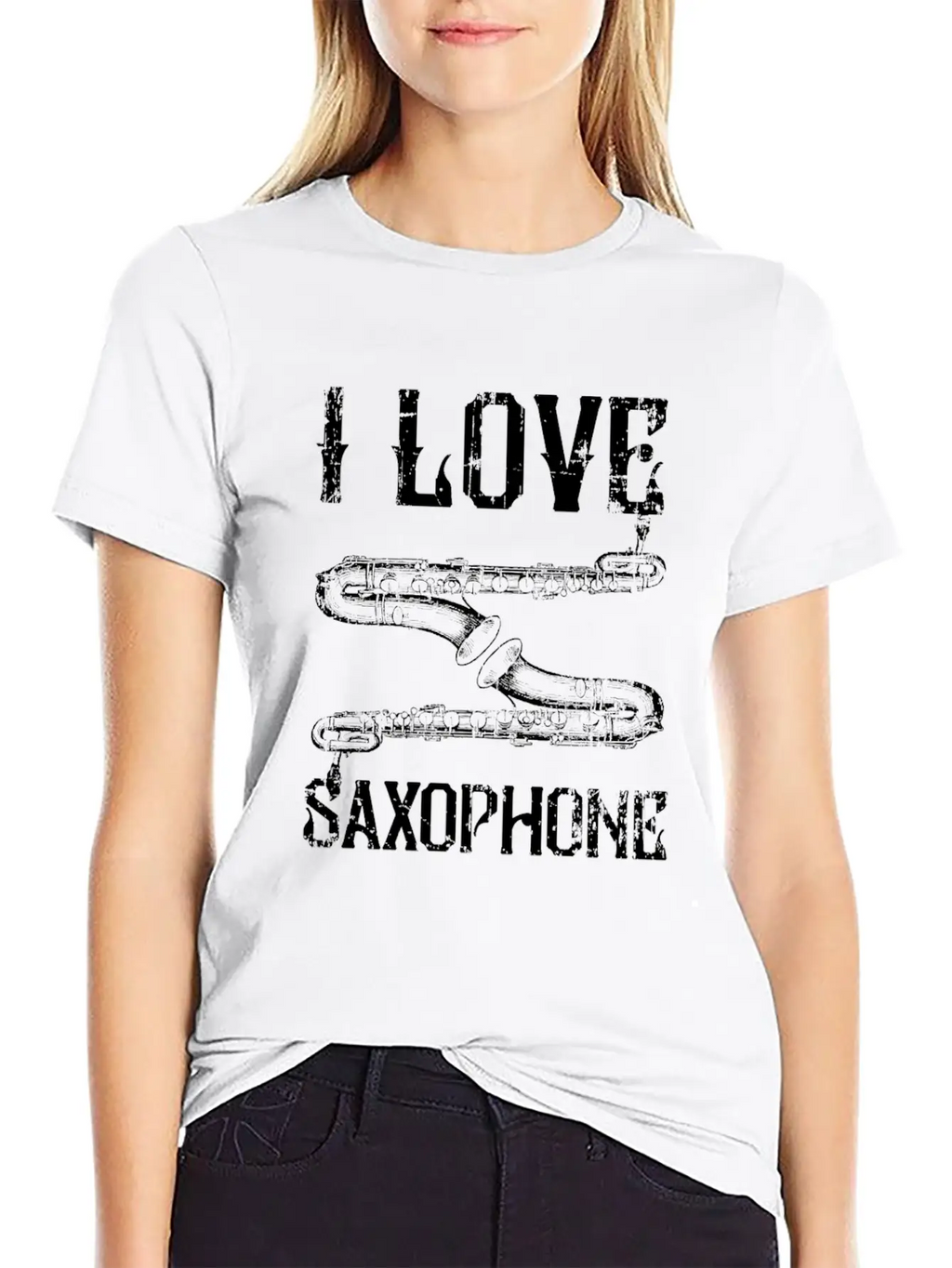 I Love Saxophone Essential Cotton Tee For Daily Outfits – Unisex Style