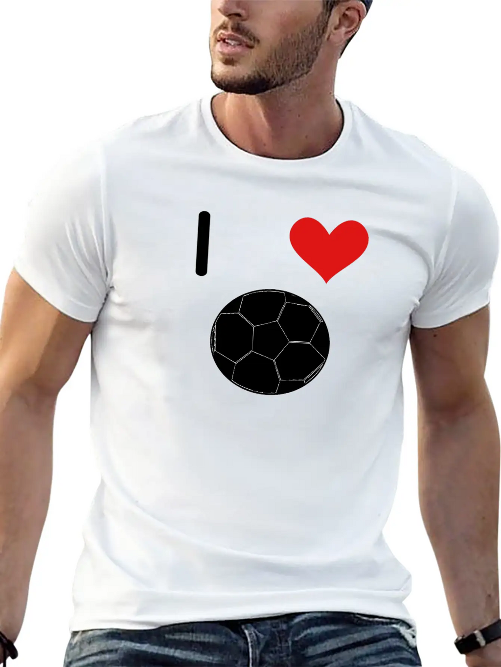 I Love Soccer. Soccerball. Unisex Short Sleeve Soft Cotton T-Shirt – Casual Everyday Wear