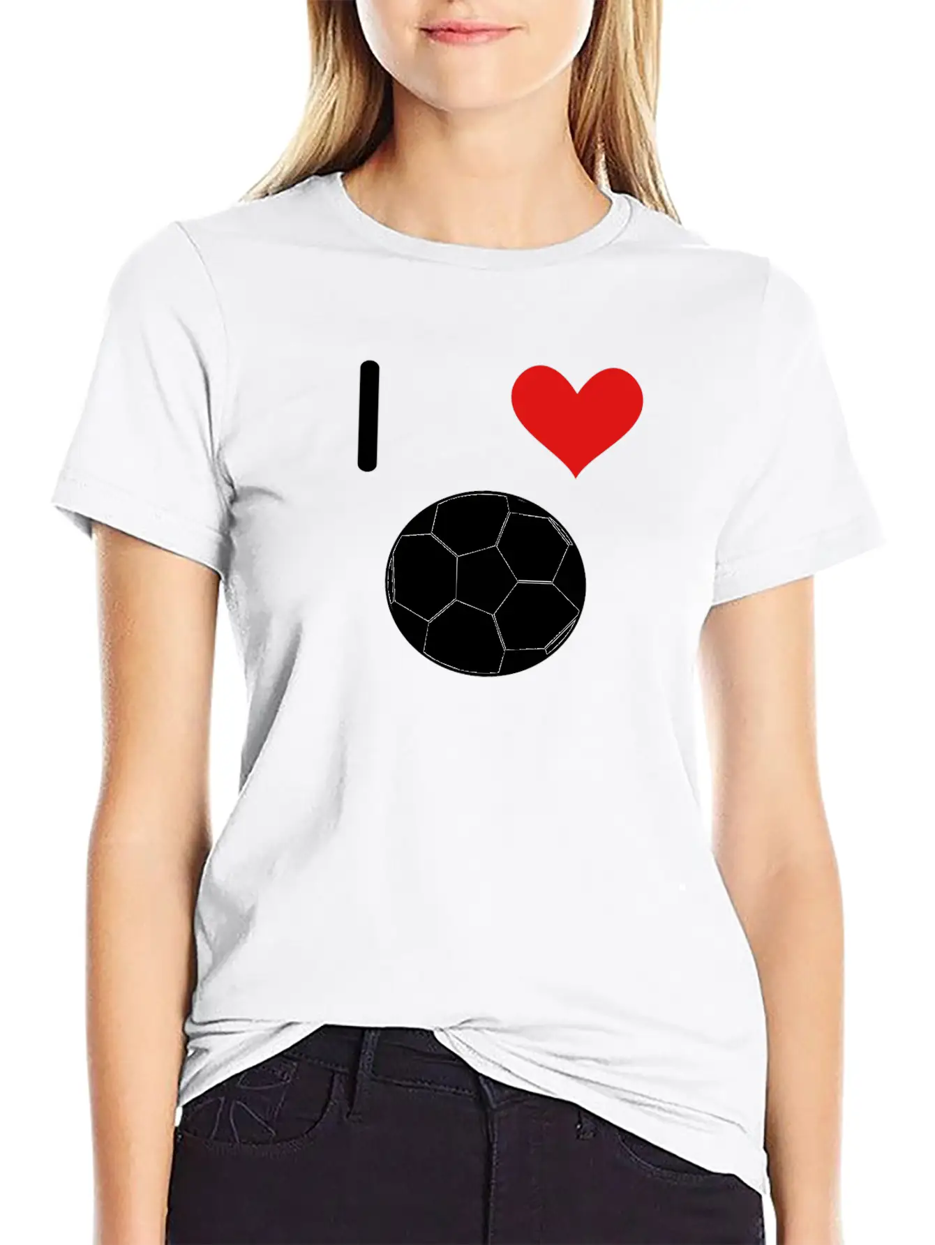 I Love Soccer. Soccerball. Unisex Short Sleeve Soft Cotton T-Shirt – Casual Everyday Wear
