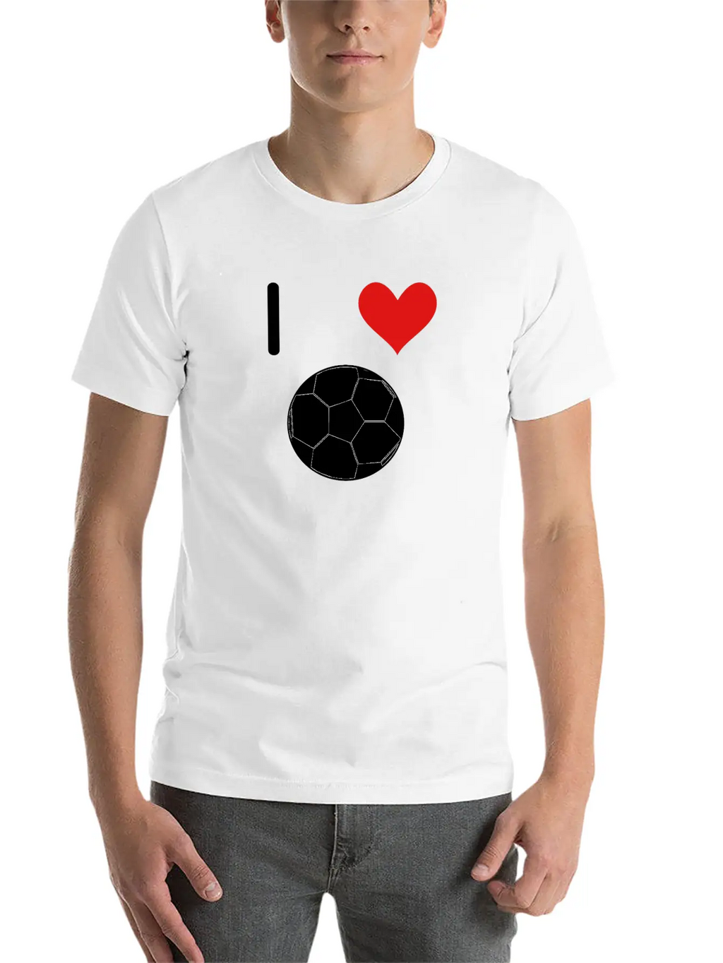 I Love Soccer. Soccerball. Unisex Short Sleeve Soft Cotton T-Shirt – Casual Everyday Wear
