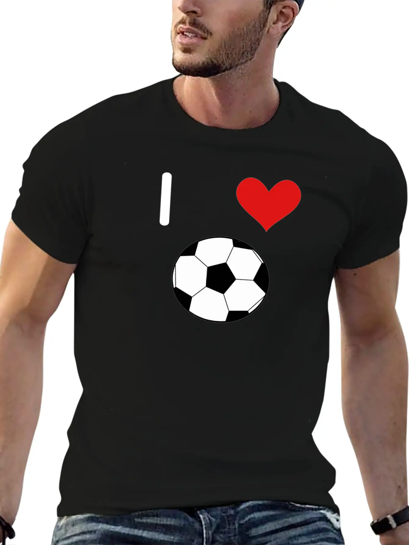 I Love Soccer. Soccerball. Unisex Short Sleeve Soft Cotton T-Shirt – Casual Everyday Wear