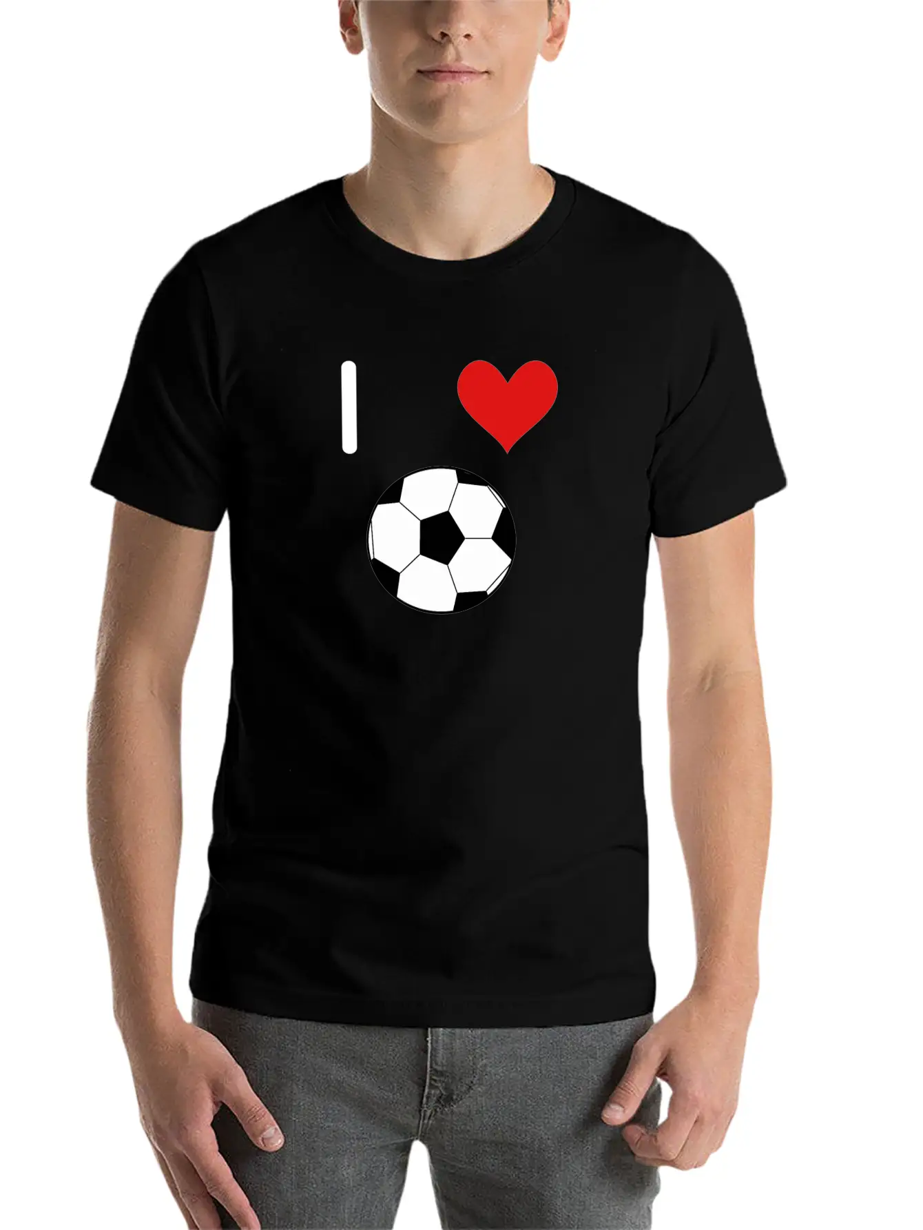 I Love Soccer. Soccerball. Unisex Short Sleeve Soft Cotton T-Shirt – Casual Everyday Wear