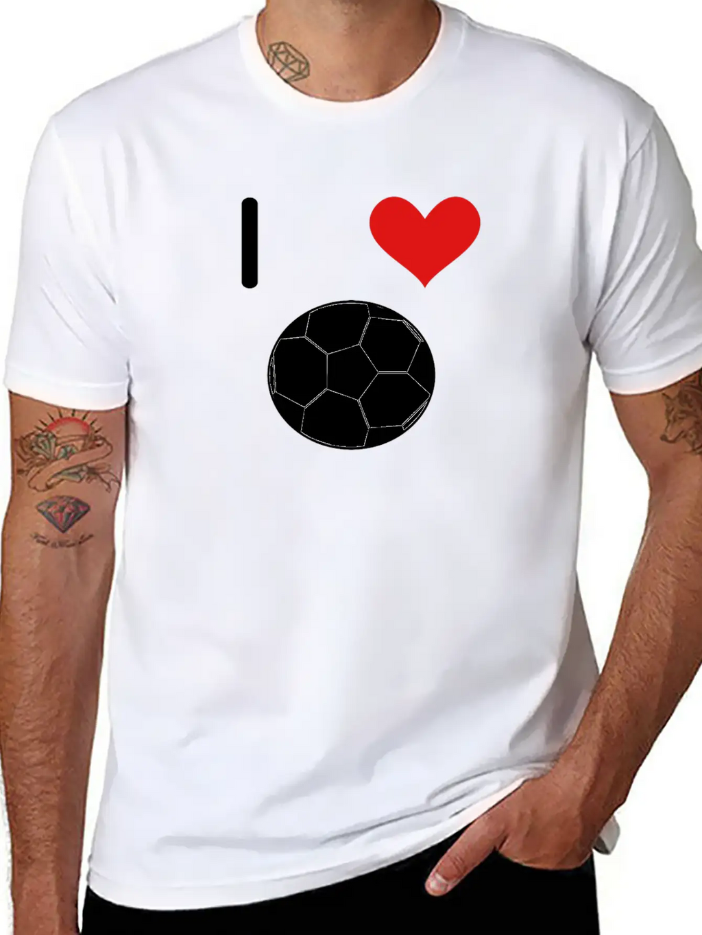 I Love Soccer. Soccerball. Unisex Short Sleeve Soft Cotton T-Shirt – Casual Everyday Wear