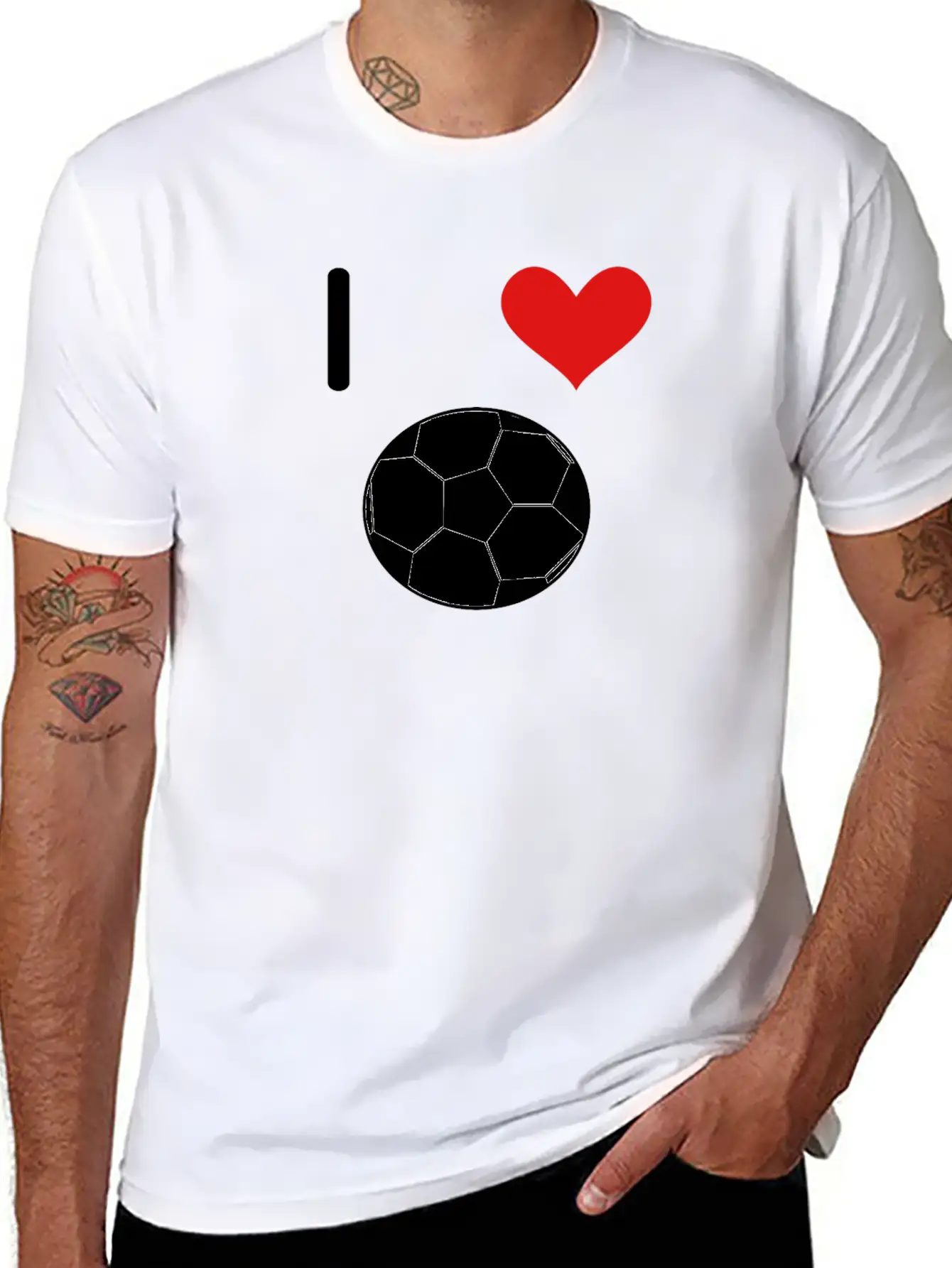 I Love Soccer. Soccerball. Unisex Short Sleeve Soft Cotton T-Shirt – Casual Everyday Wear