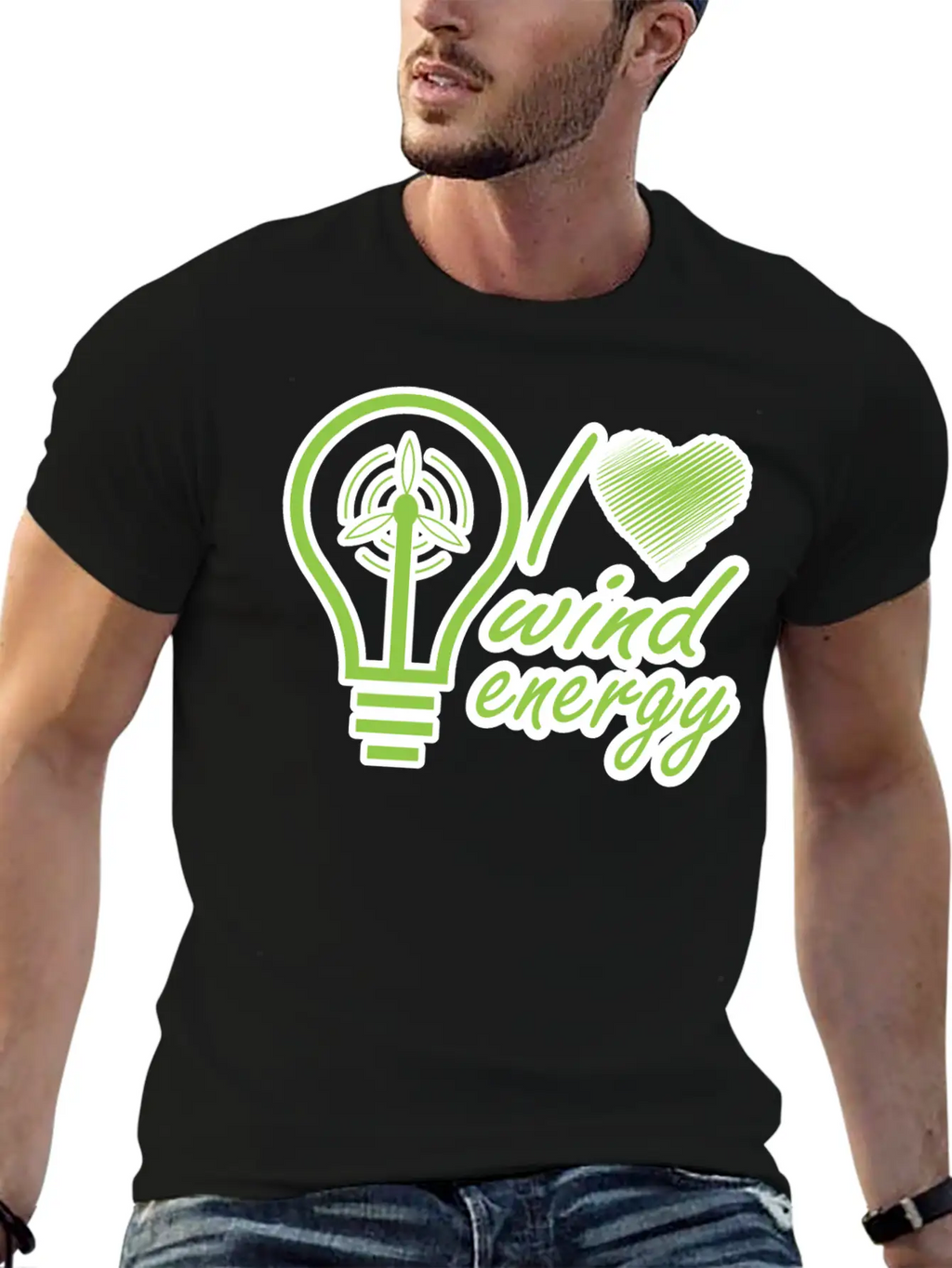 I Love Wind Energy - Renewable Energy Classic Fit Graphic Tee For Daily Comfort – Unisex Cotton Shirt