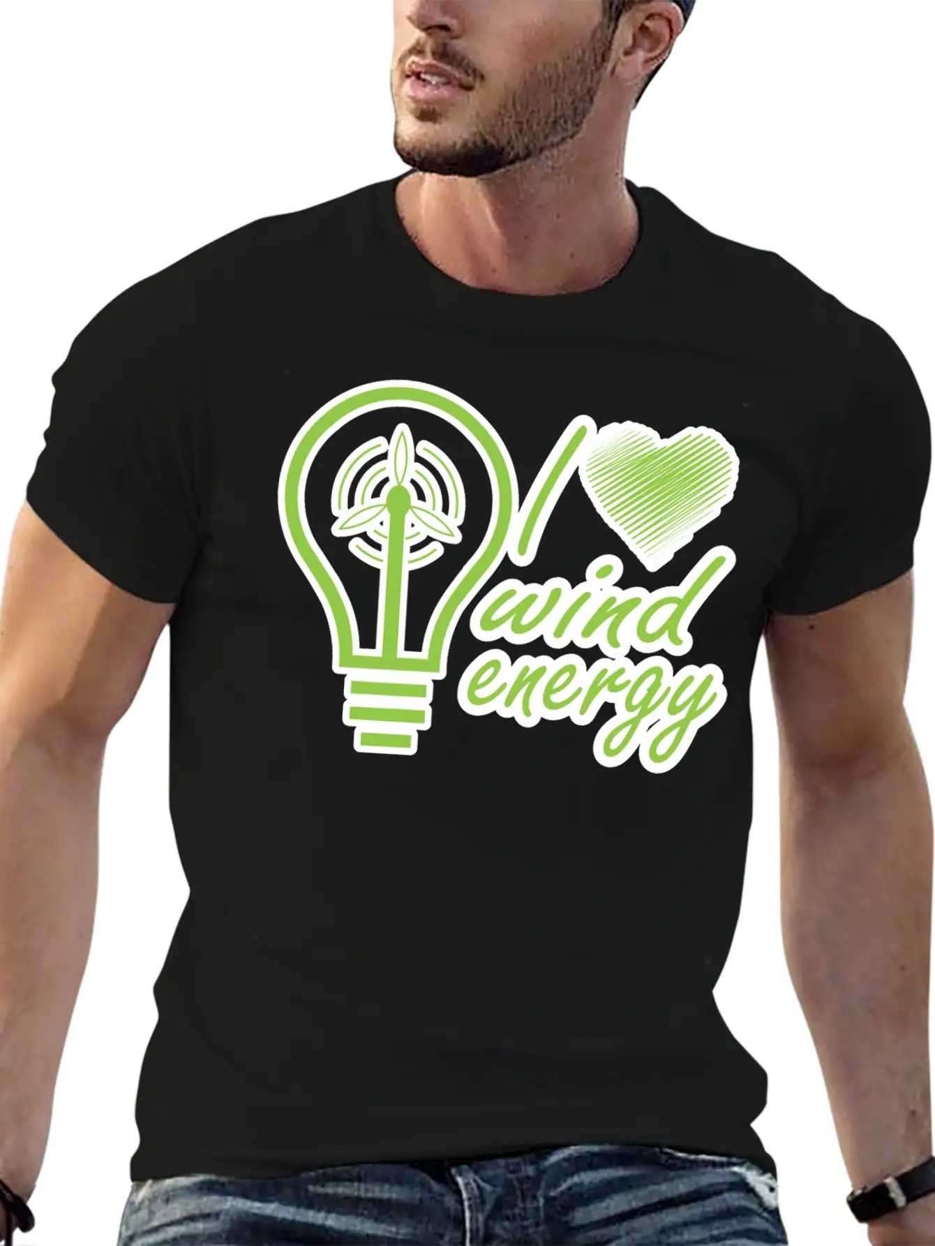 I Love Wind Energy - Renewable Energy Classic Fit Graphic Tee For Daily Comfort – Unisex Cotton Shirt
