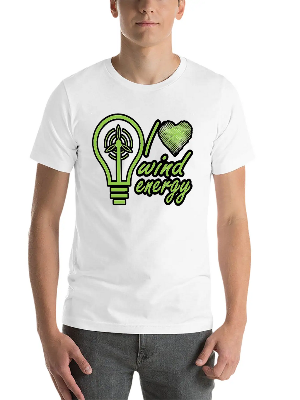 I Love Wind Energy - Renewable Energy Classic Fit Graphic Tee For Daily Comfort – Unisex Cotton Shirt