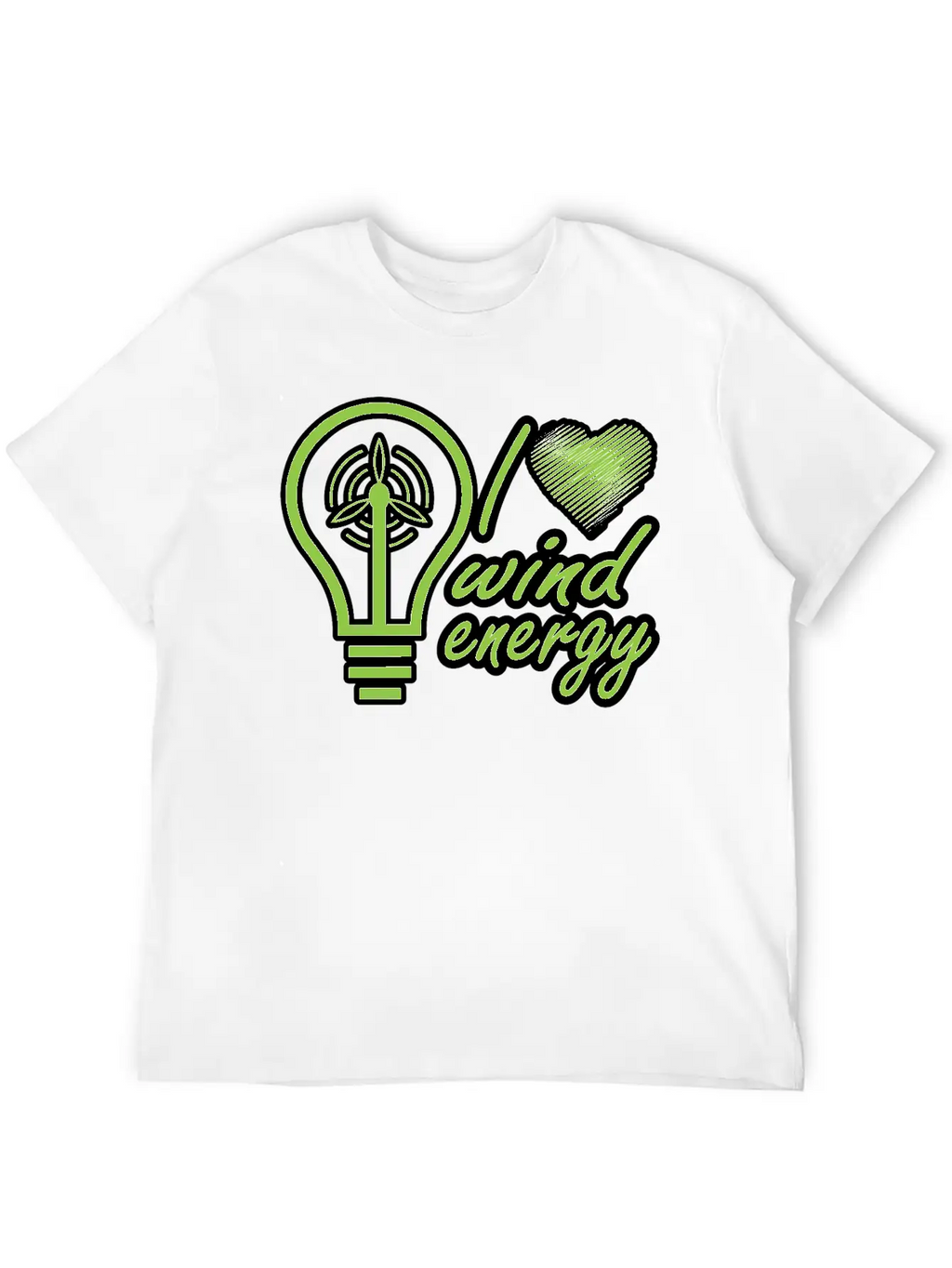 I Love Wind Energy - Renewable Energy Classic Fit Graphic Tee For Daily Comfort – Unisex Cotton Shirt