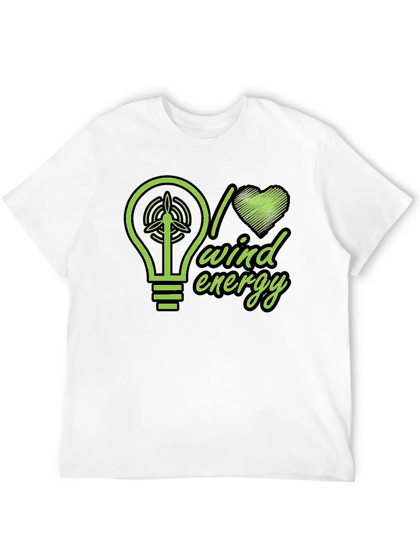 I Love Wind Energy - Renewable Energy Classic Fit Graphic Tee For Daily Comfort – Unisex Cotton Shirt