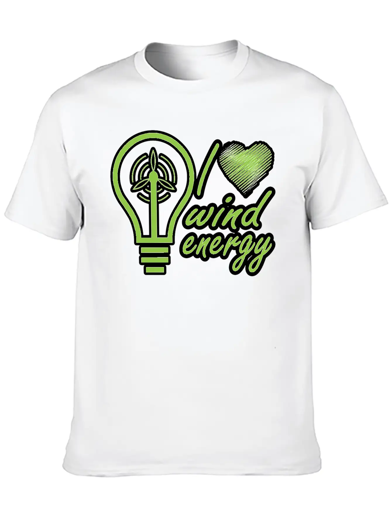 I Love Wind Energy - Renewable Energy Classic Fit Graphic Tee For Daily Comfort – Unisex Cotton Shirt