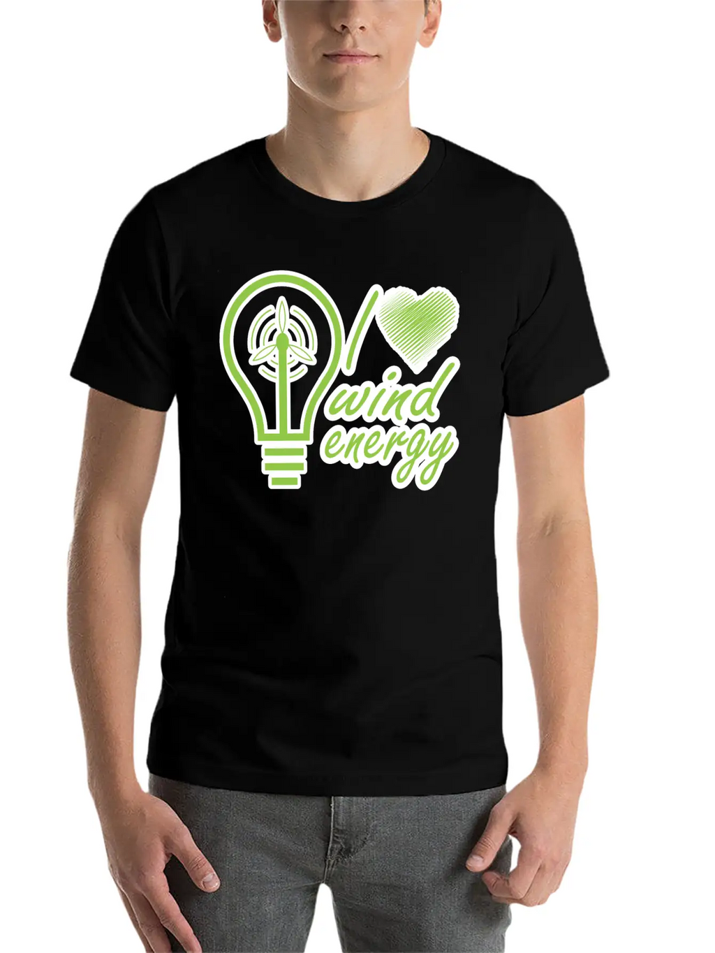 I Love Wind Energy - Renewable Energy Classic Fit Graphic Tee For Daily Comfort – Unisex Cotton Shirt