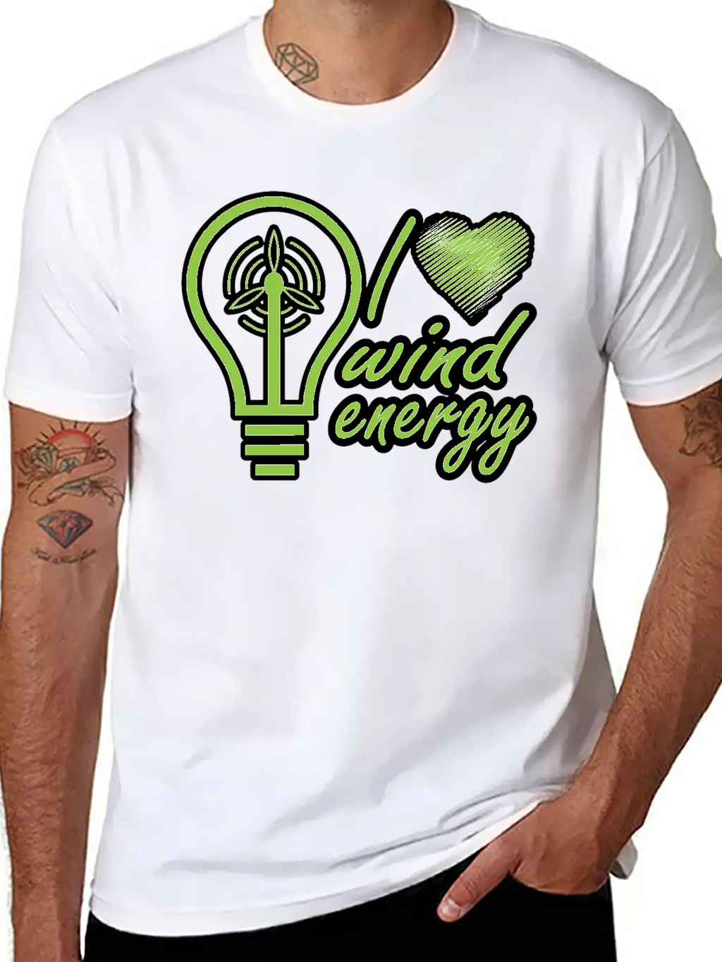 I Love Wind Energy - Renewable Energy Classic Fit Graphic Tee For Daily Comfort – Unisex Cotton Shirt