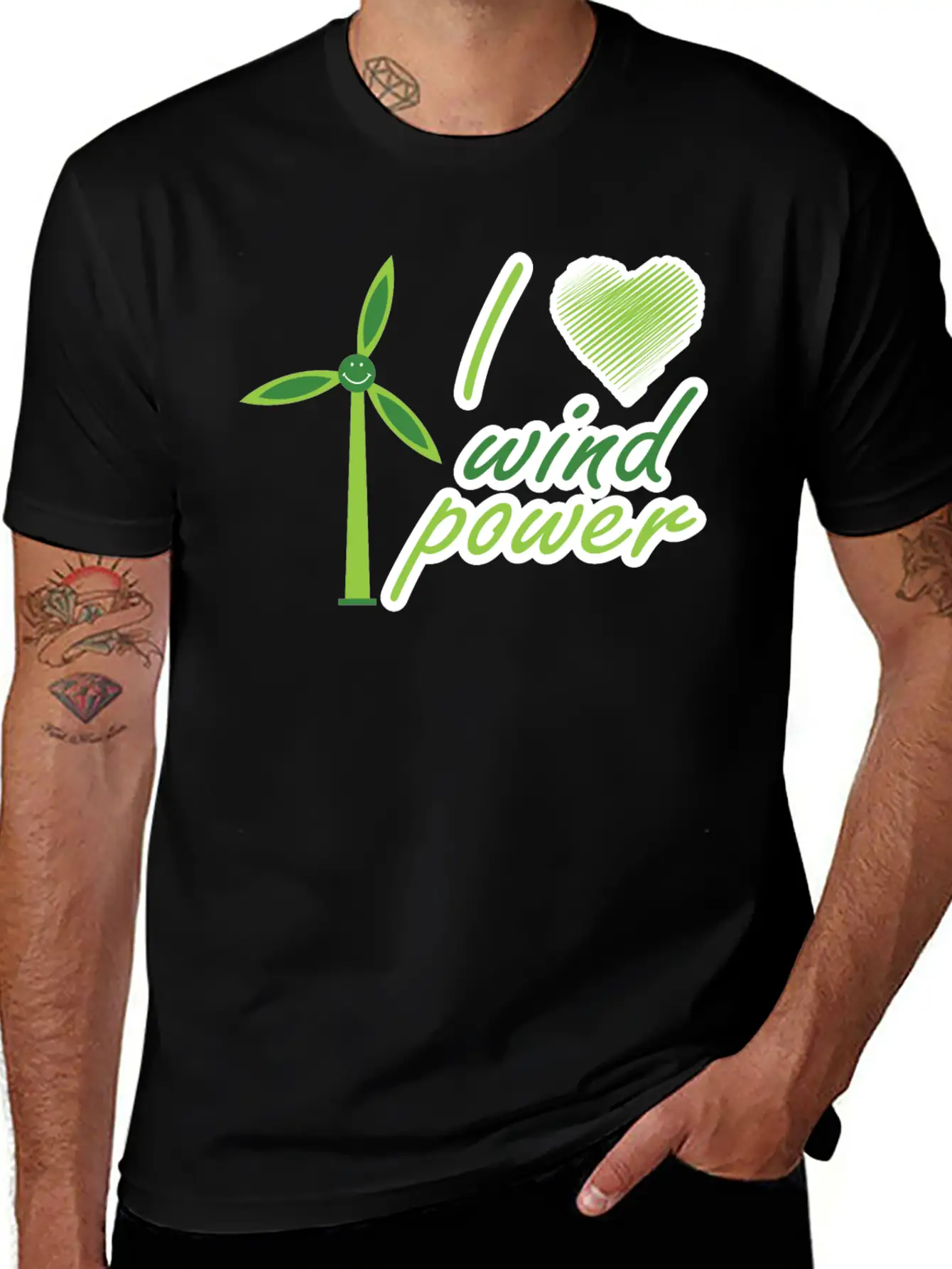 I Love Wind Power Unisex Casual T-Shirt – Clean Design For Daily Comfort