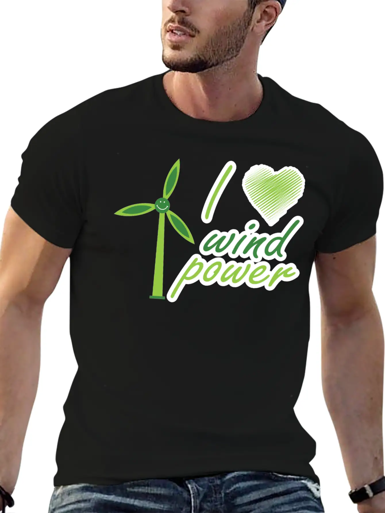 I Love Wind Power Unisex Casual T-Shirt – Clean Design For Daily Comfort