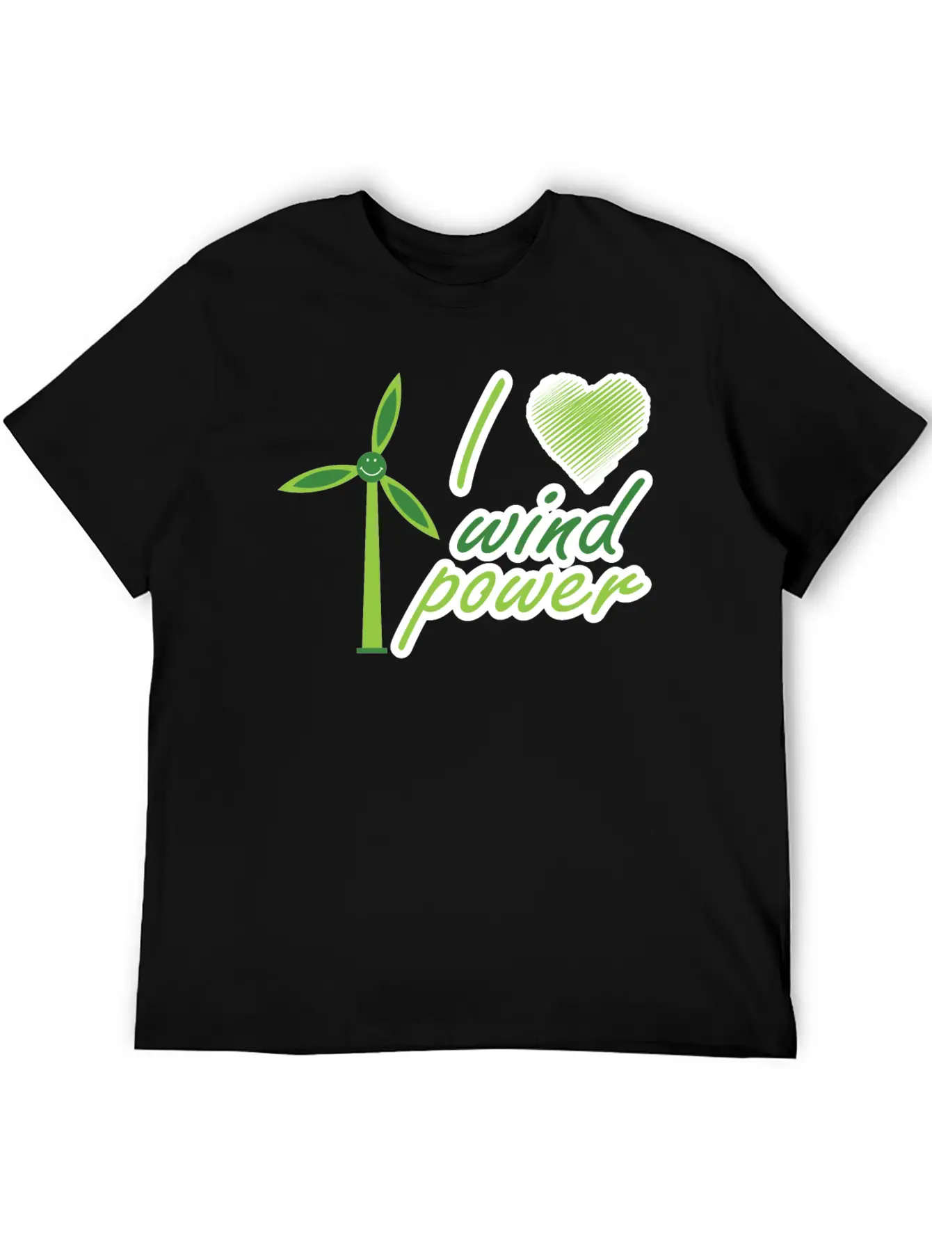 I Love Wind Power Unisex Casual T-Shirt – Clean Design For Daily Comfort