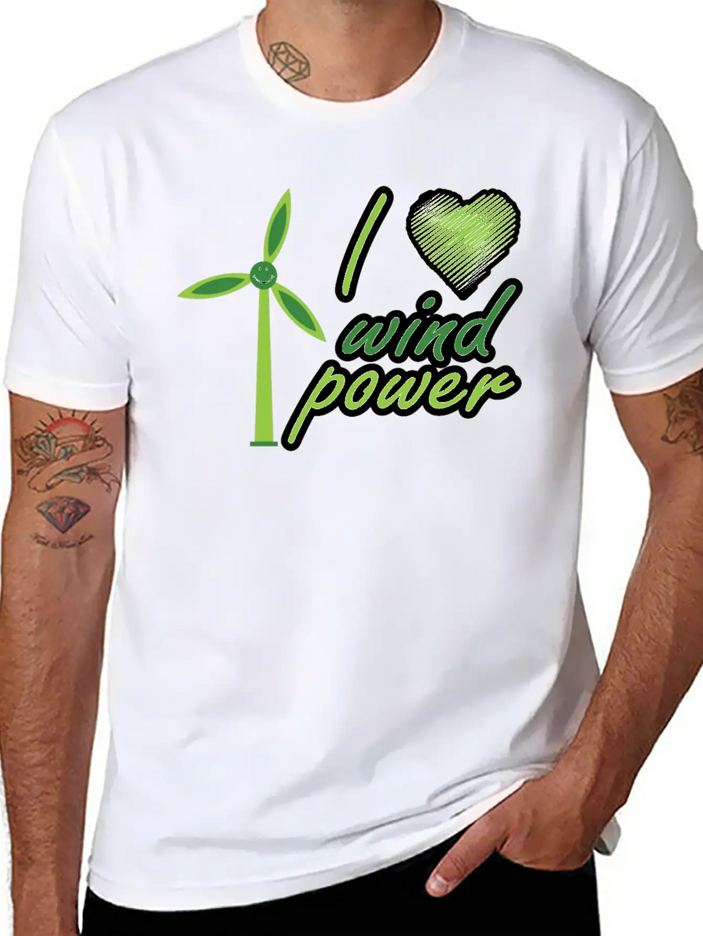 I Love Wind Power Unisex Casual T-Shirt – Clean Design For Daily Comfort
