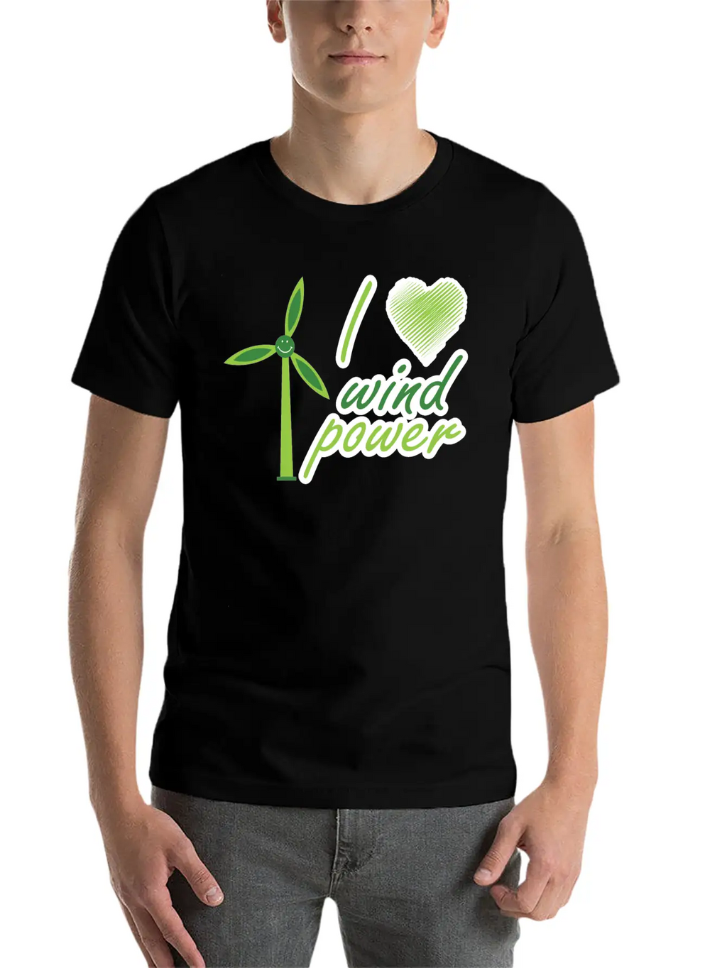 I Love Wind Power Unisex Casual T-Shirt – Clean Design For Daily Comfort