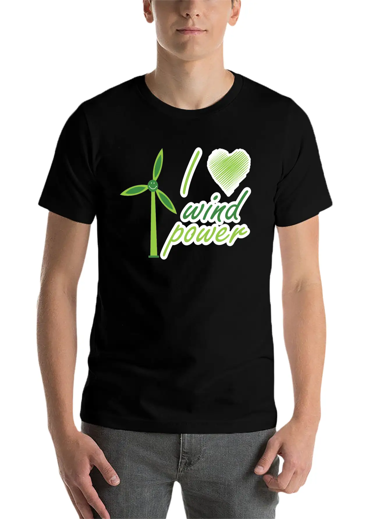 I Love Wind Power Unisex Casual T-Shirt – Clean Design For Daily Comfort