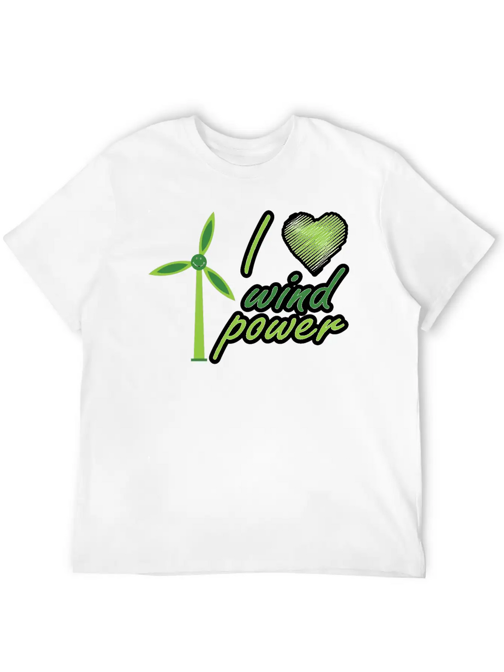 I Love Wind Power Unisex Casual T-Shirt – Clean Design For Daily Comfort