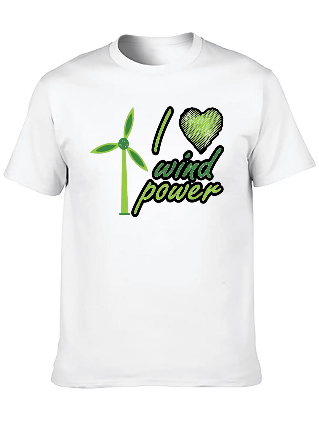 I Love Wind Power Unisex Casual T-Shirt – Clean Design For Daily Comfort
