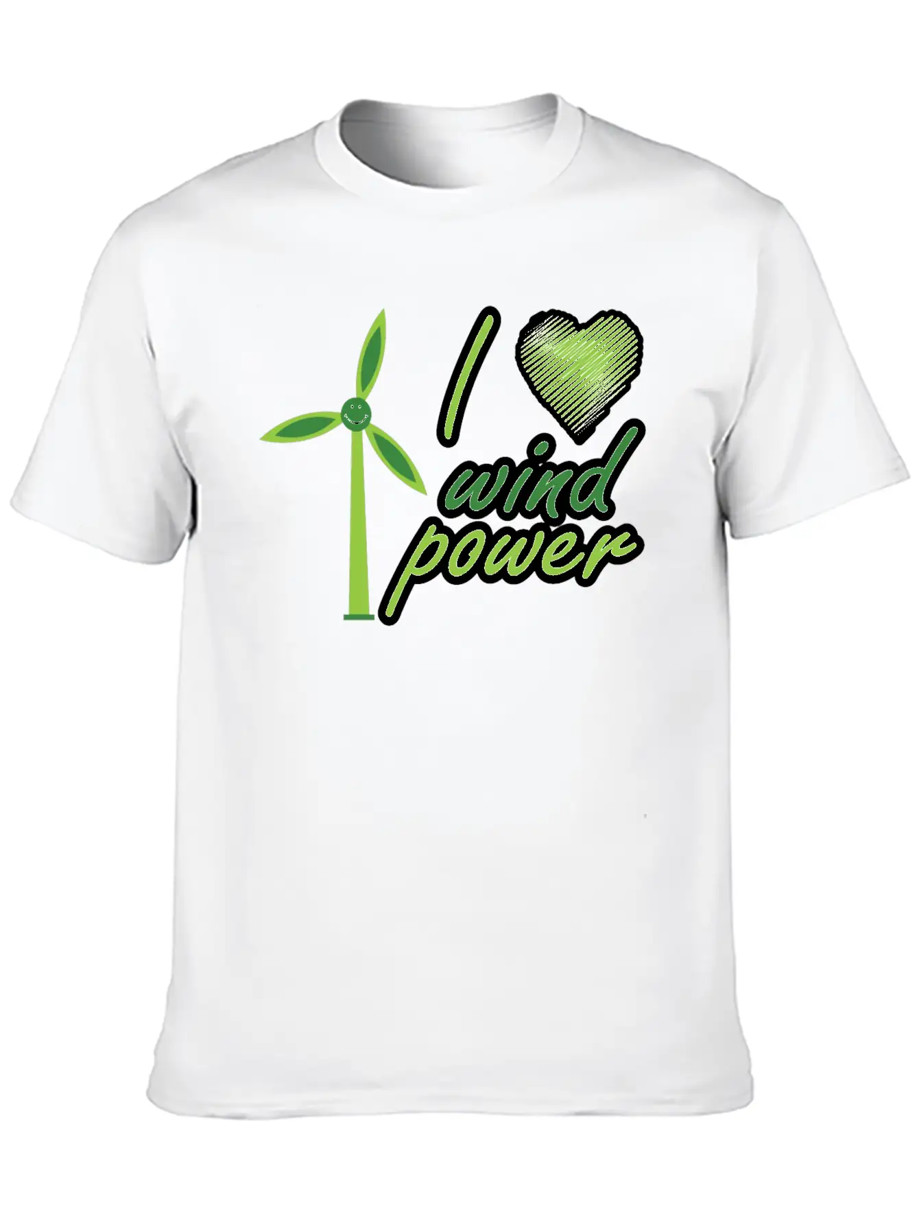 I Love Wind Power Unisex Casual T-Shirt – Clean Design For Daily Comfort