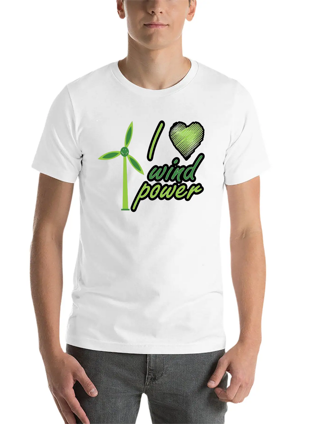 I Love Wind Power Unisex Casual T-Shirt – Clean Design For Daily Comfort