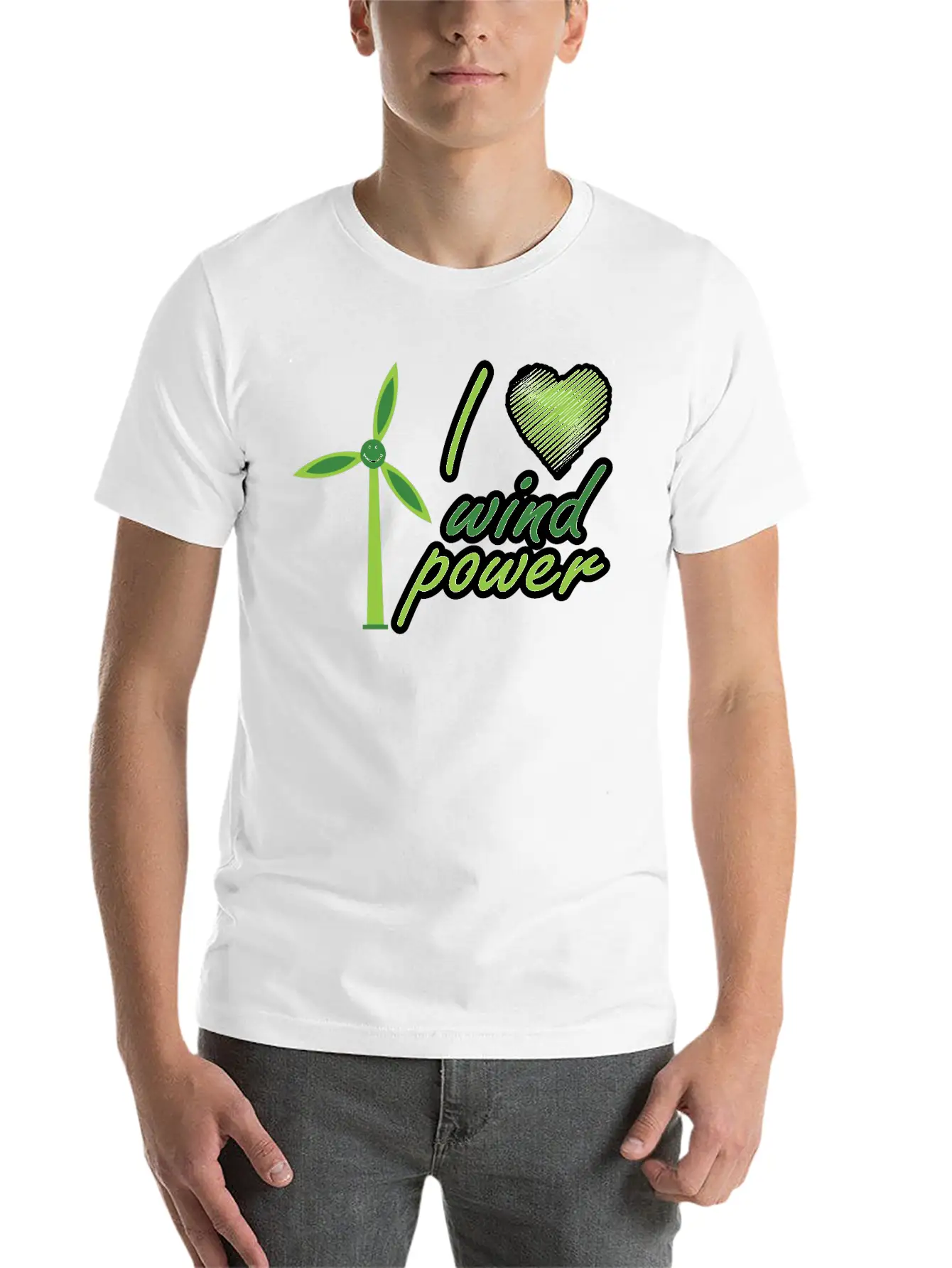 I Love Wind Power Unisex Casual T-Shirt – Clean Design For Daily Comfort