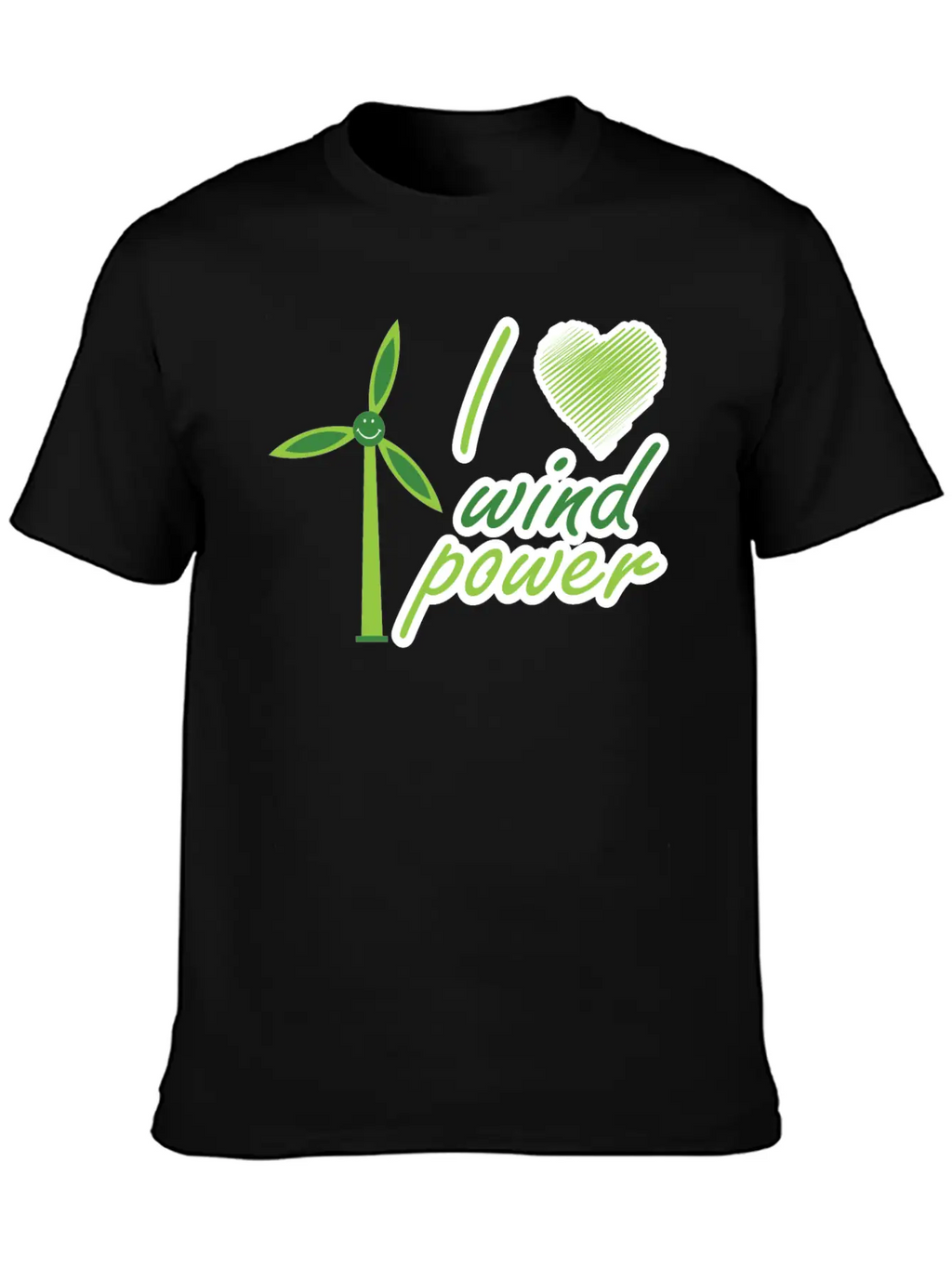 I Love Wind Power Unisex Casual T-Shirt – Clean Design For Daily Comfort