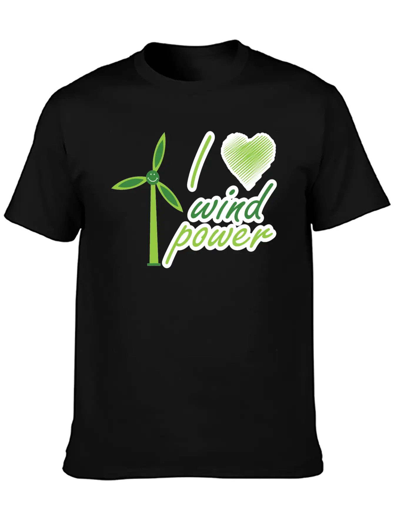 I Love Wind Power Unisex Casual T-Shirt – Clean Design For Daily Comfort