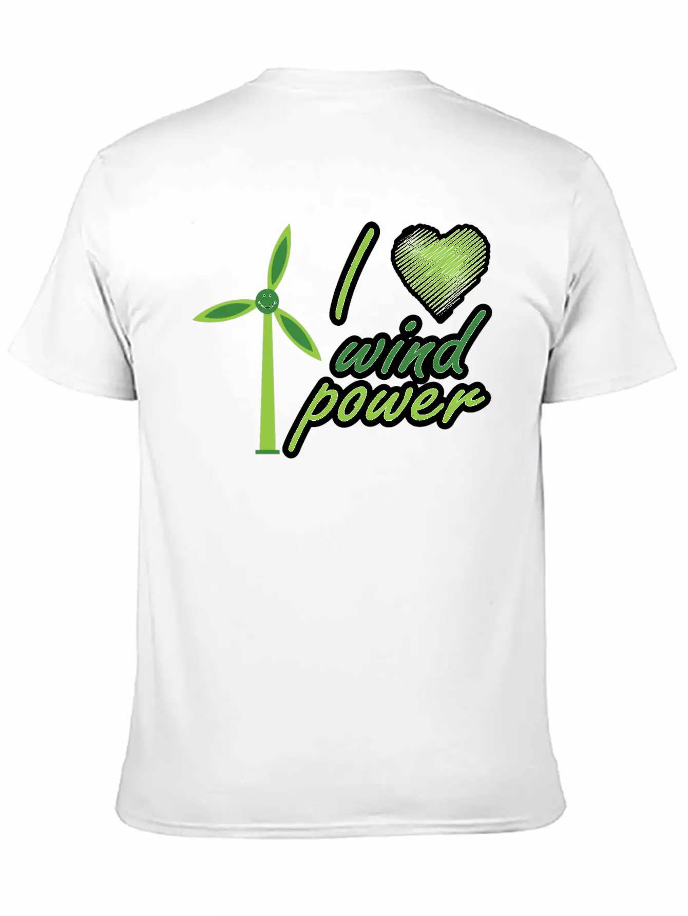 I Love Wind Power Unisex Casual T-Shirt – Clean Design For Daily Comfort