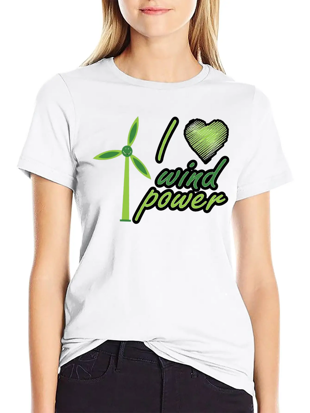I Love Wind Power Unisex Casual T-Shirt – Clean Design For Daily Comfort