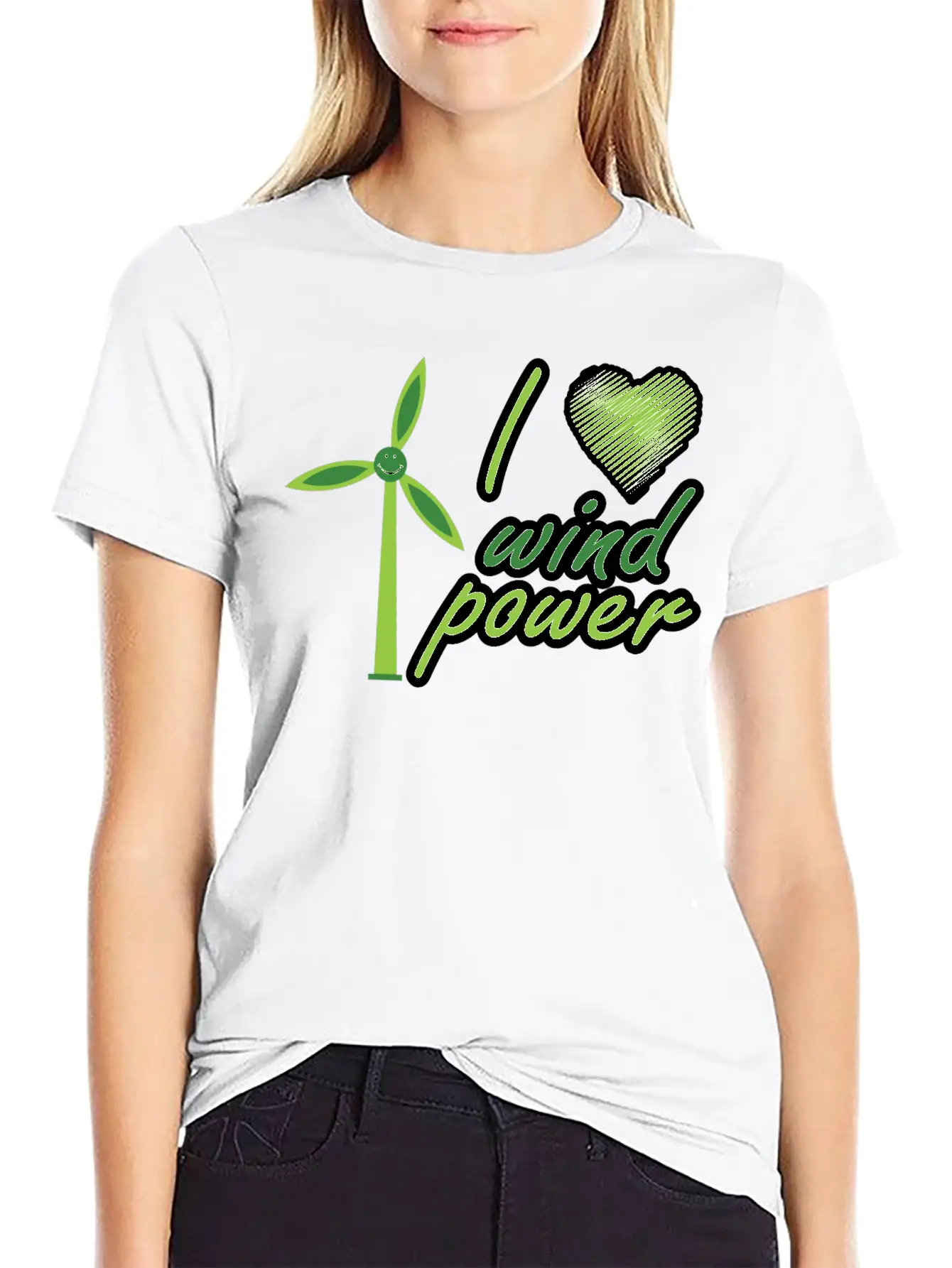 I Love Wind Power Unisex Casual T-Shirt – Clean Design For Daily Comfort